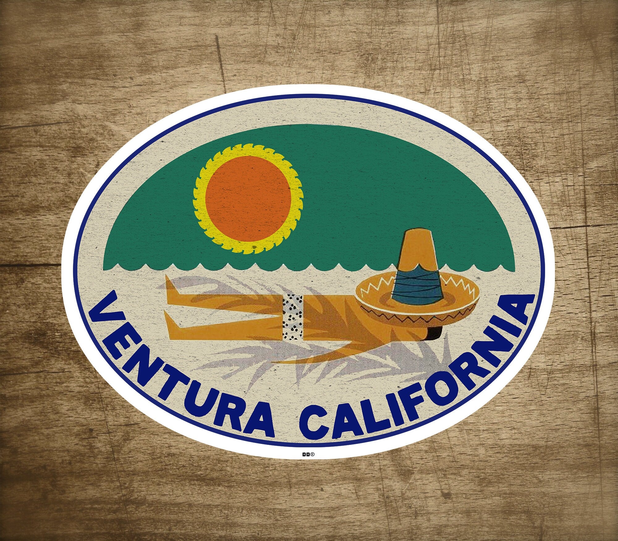 Ventura California Vintage Travel Sticker Decal 3.75" Laptop Bumper