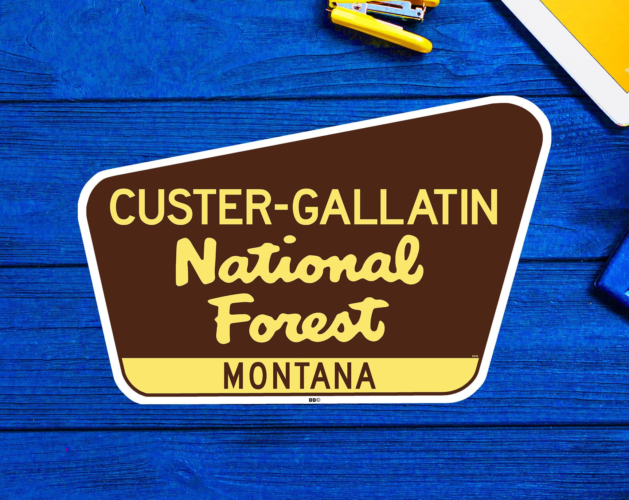 Custer Gallatin National Forest Decal Sticker Vinyl Montana South Dakota 3.75" x 2.5"