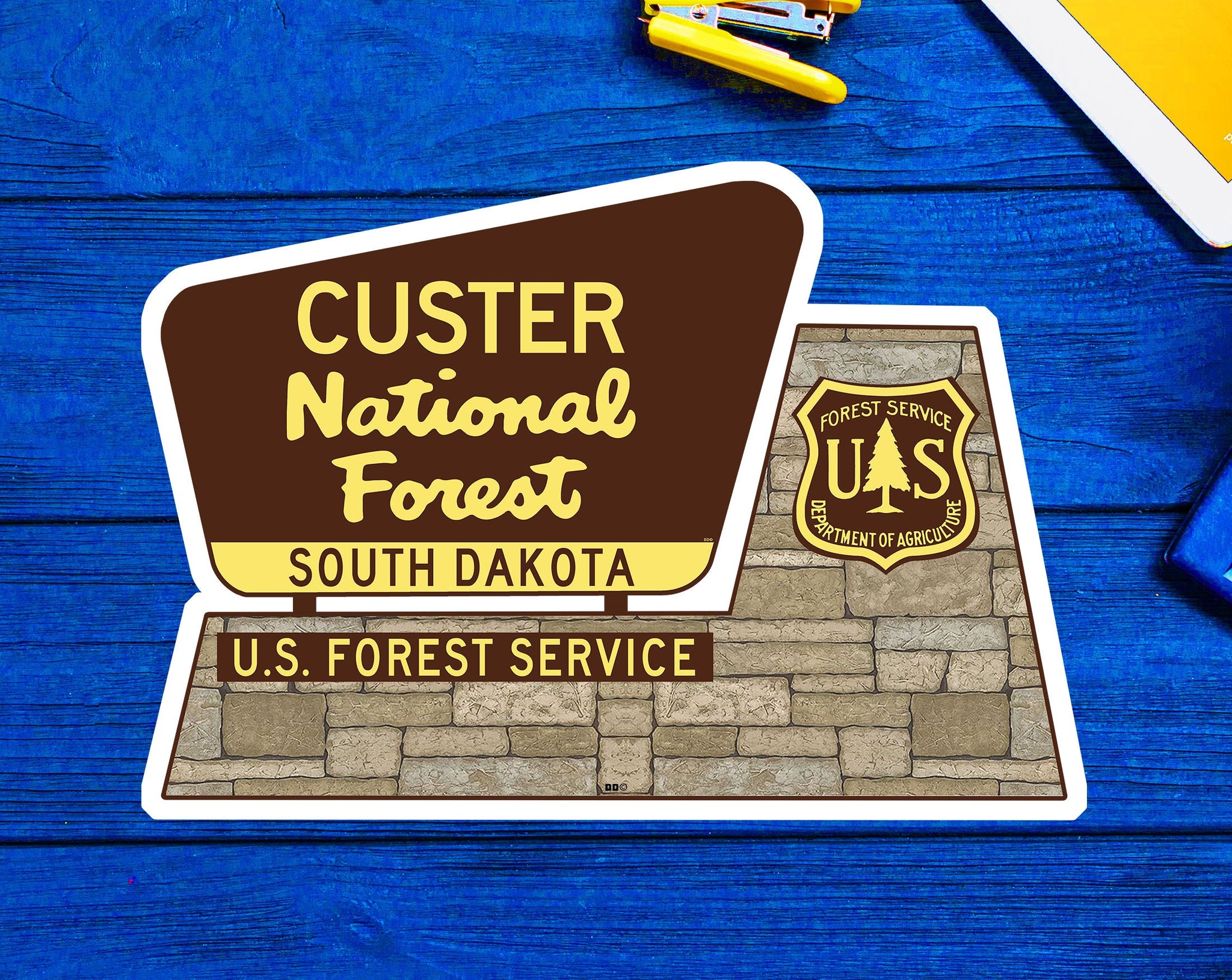 Custer National Forest Decal Sticker Vinyl South Dakota 3.75" x 2.75"
