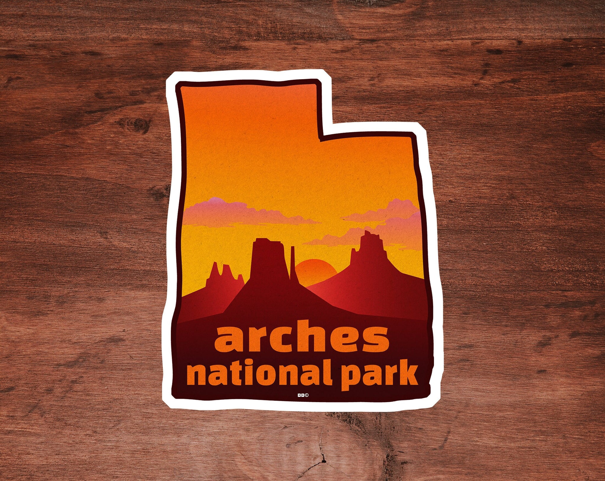 Arches National Park Utah Decal 3 5/8" x 2 3/4" Sticker Mountain Bike Vinyl Indoor Outdoor