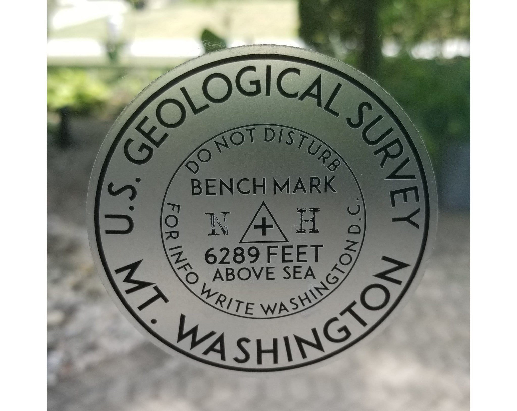 Mount Washington New Hampshire Benchmark 3" Decal Sticker Vinyl Bench Mark USGS