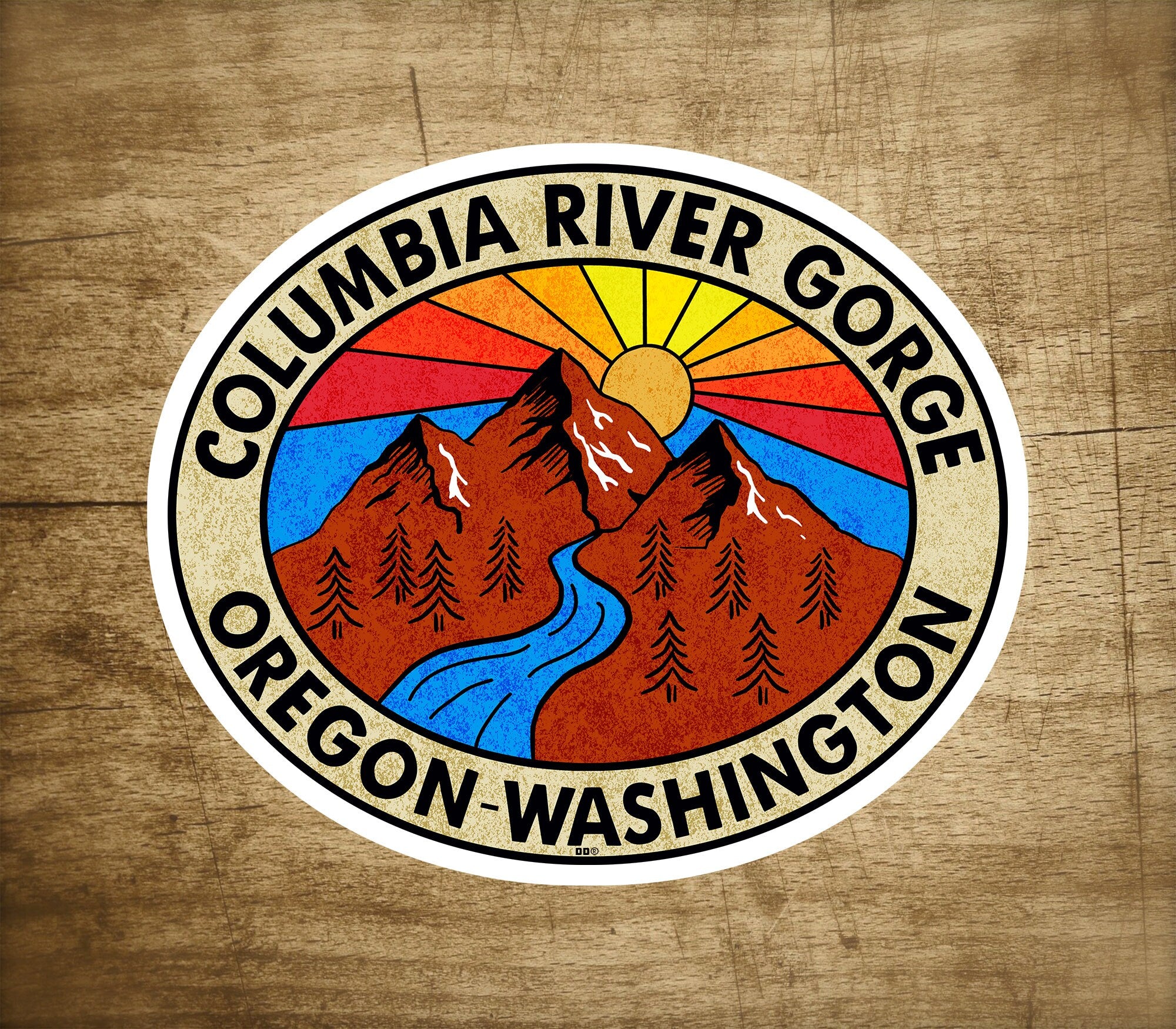 Columbia River Gorge Decal Sticker 3.4" x 2.75" Oregon Washington Recreation