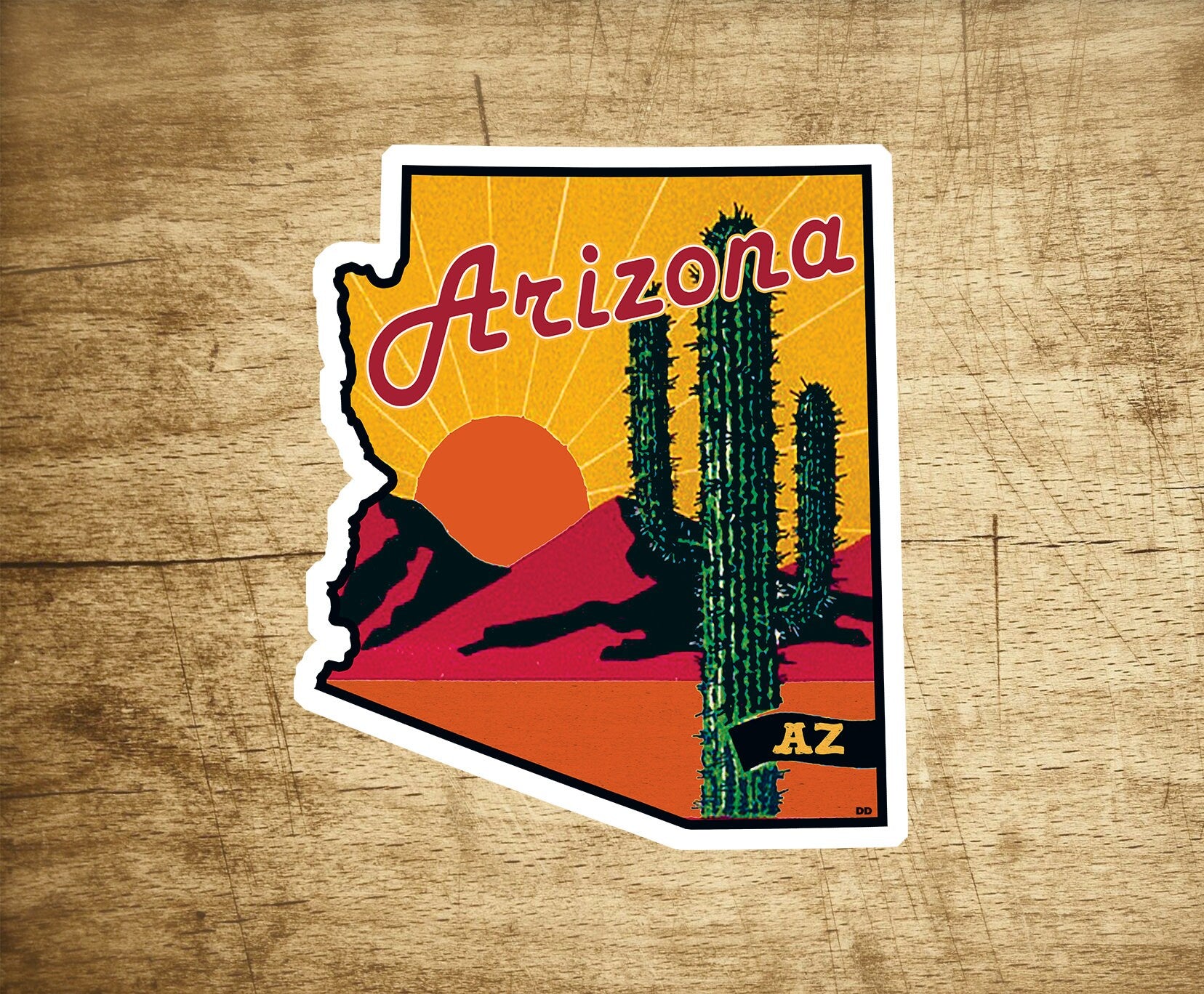 Arizona Desert Mountains Butte Cactus Sticker Decal  3" x 3.5"