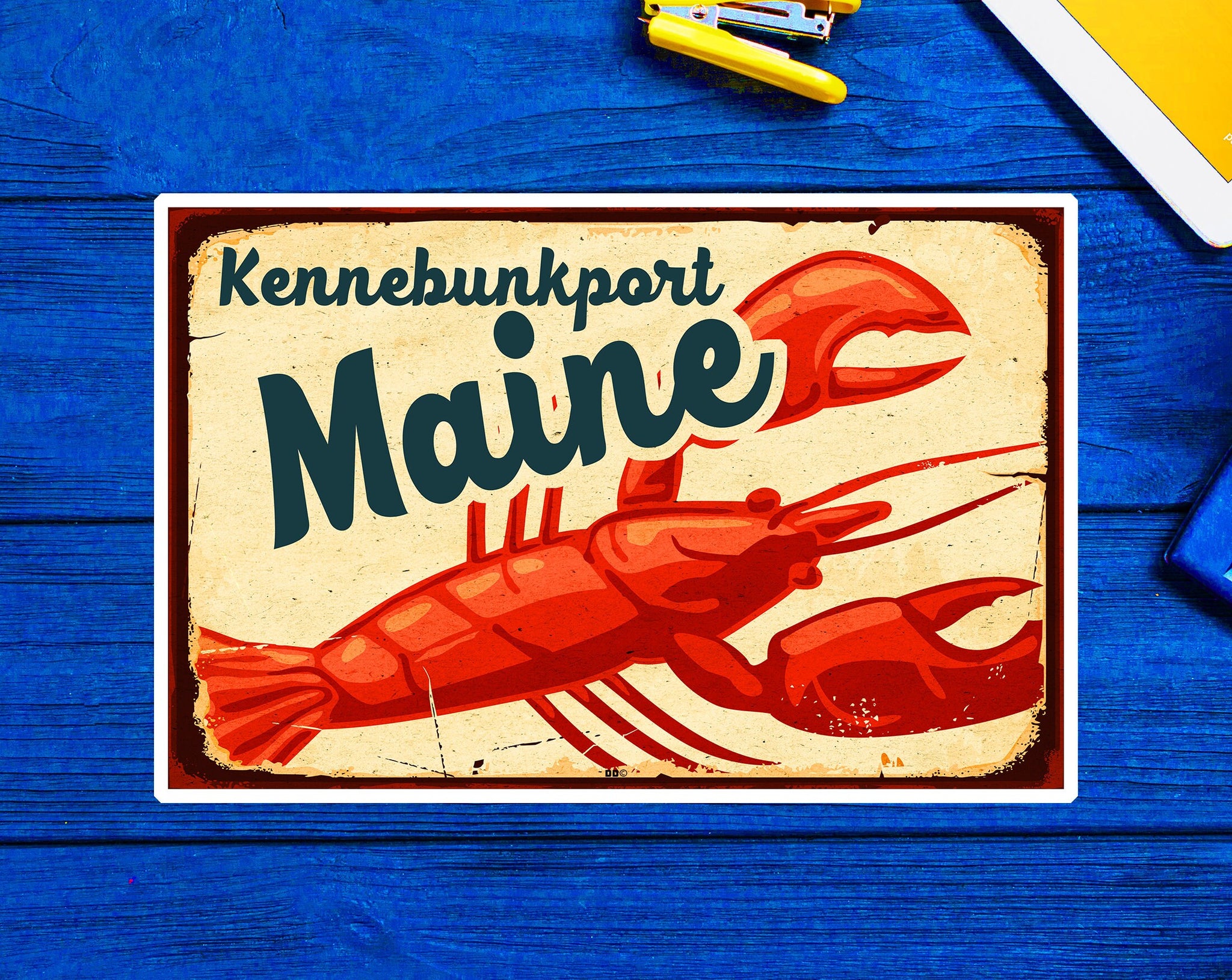 Kennebunkport Maine Decal Sticker Vinyl 3.75" Lobster Laptop Bumper Car Van