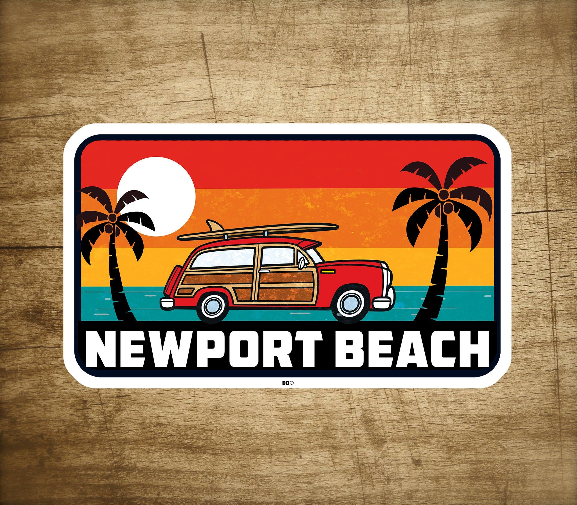 Newport Beach California Decal Sticker 3.75" X 2.25" Surf Los Angeles Surfing
