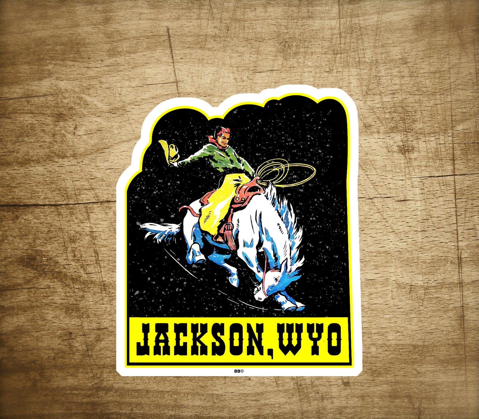 Jackson Wyoming 2.75" x 3.5" Sticker Decal Vinyl Rodeo Cowboy Bronco