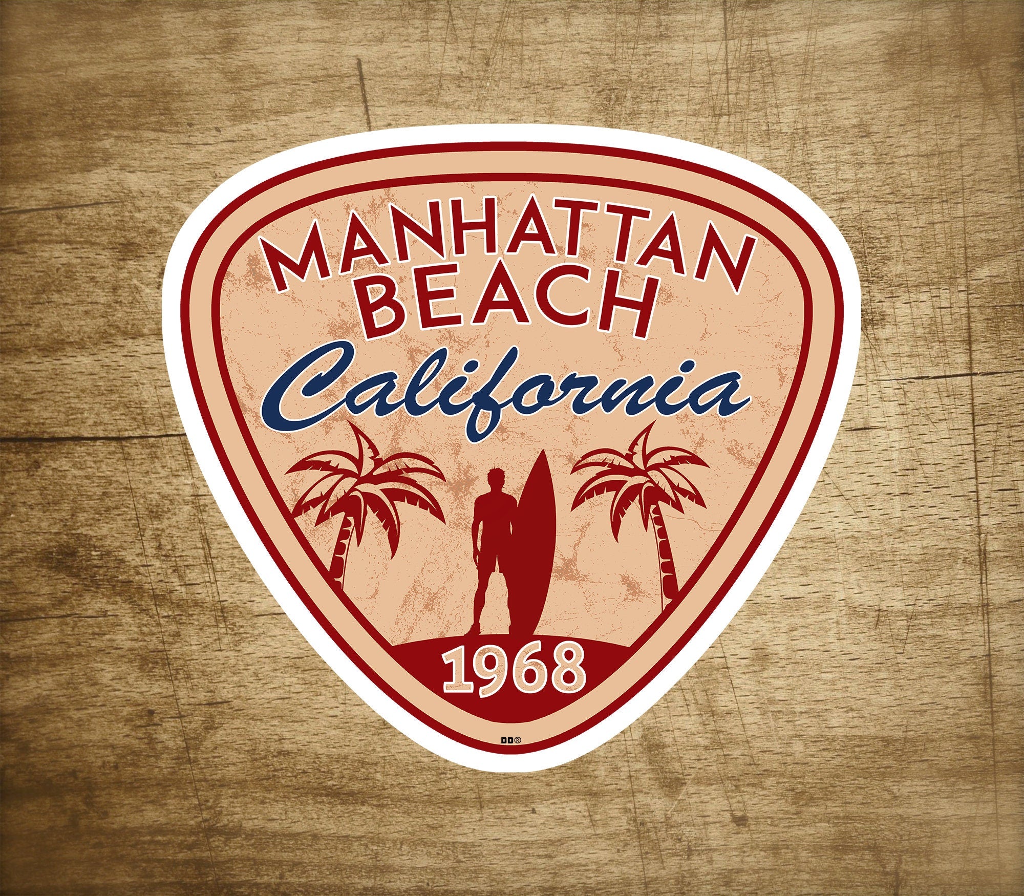 Manhattan Beach California Surf Decal Sticker 3" Surfing Pacific Ocean