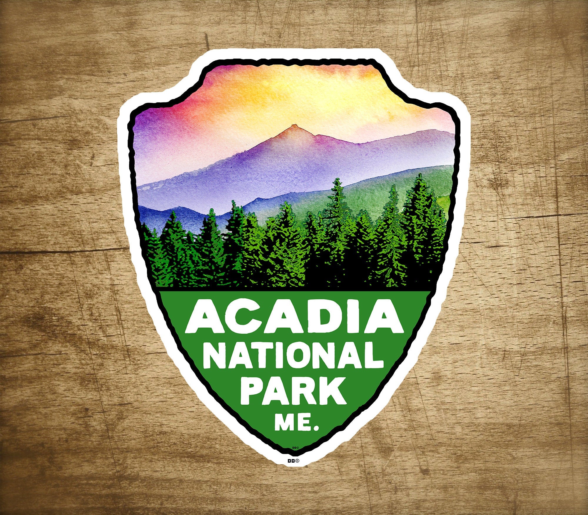 Acadia National Park Decal Sticker Vinyl 3.25" x 2.75" Maine Laptop Bumper