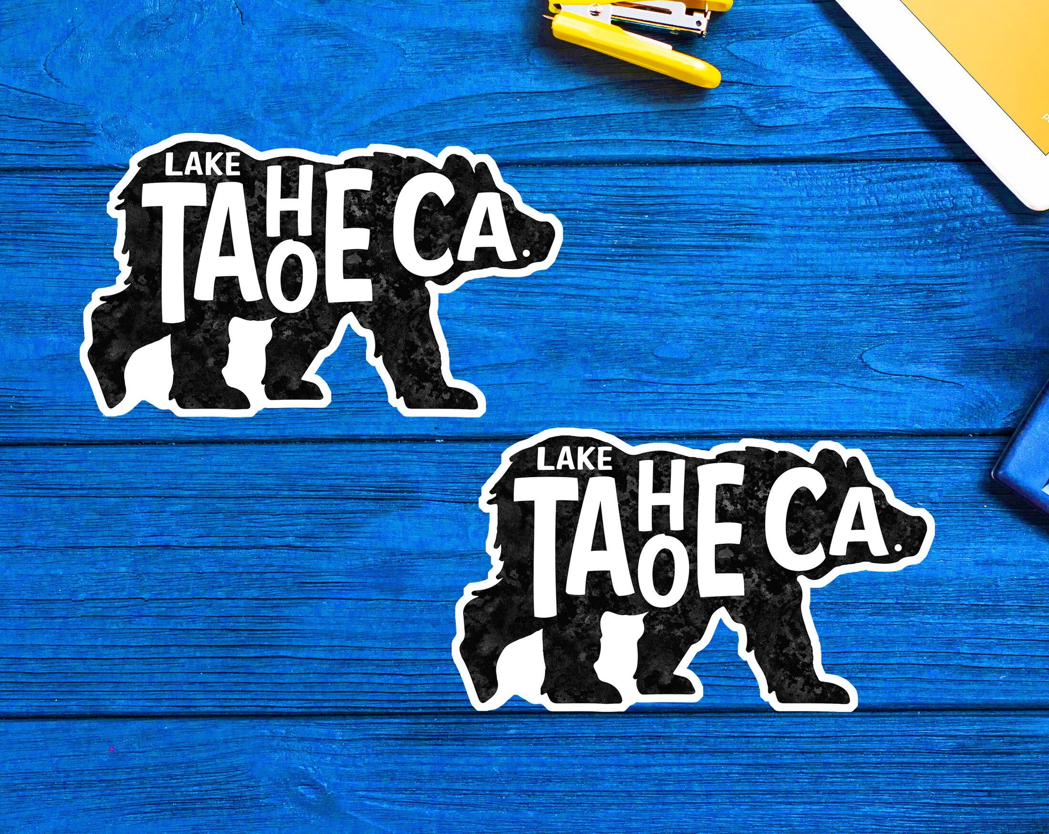 2 Lake Tahoe California Bear Decal Sticker 3" x 2" Skiing Lakes Bears