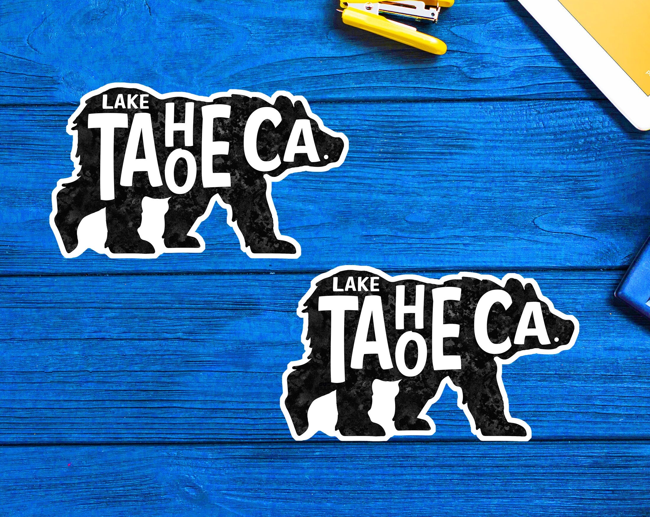 2 Lake Tahoe California Bear Decal Sticker 3" x 2" Skiing Lakes Bears