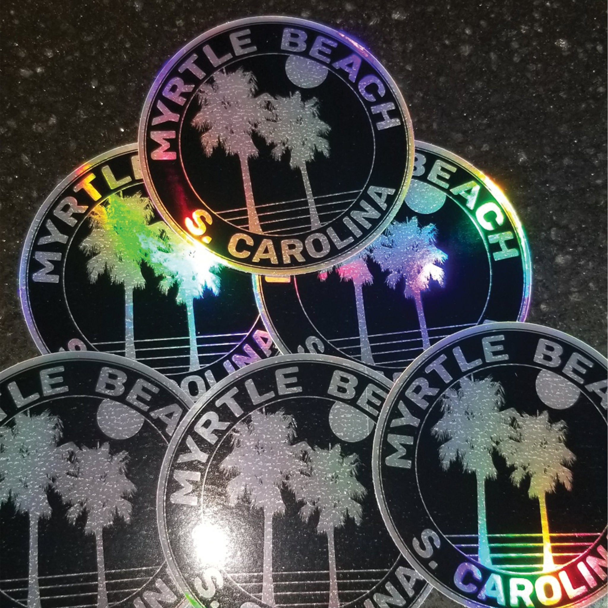 Myrtle Beach Hologram South Carolina Beach Sticker Decal 3" Holographic Holo