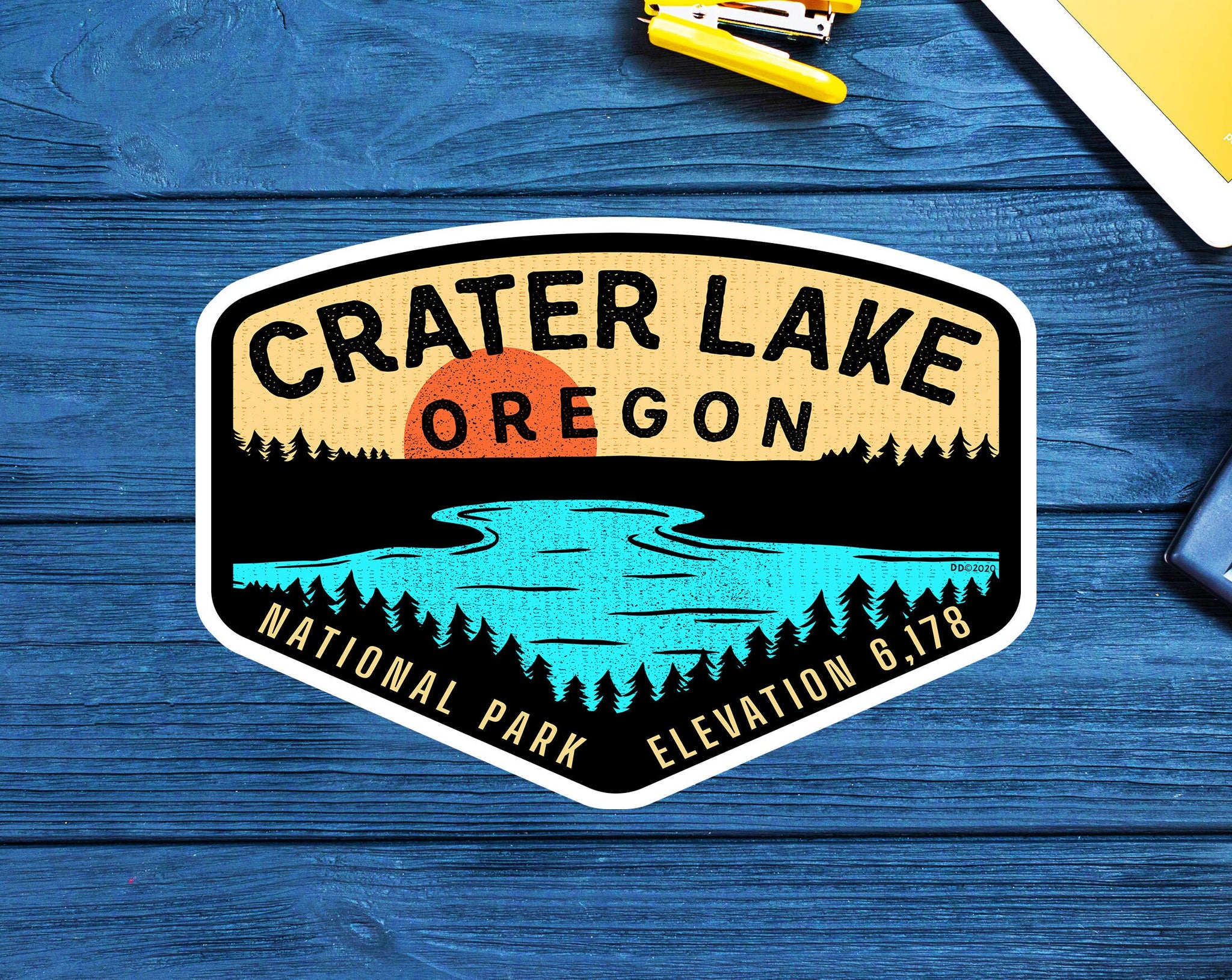 Crater Lake Oregon Sticker Decal 3.75" Vinyl Indoor Outdoor Laptop Car Truck Van