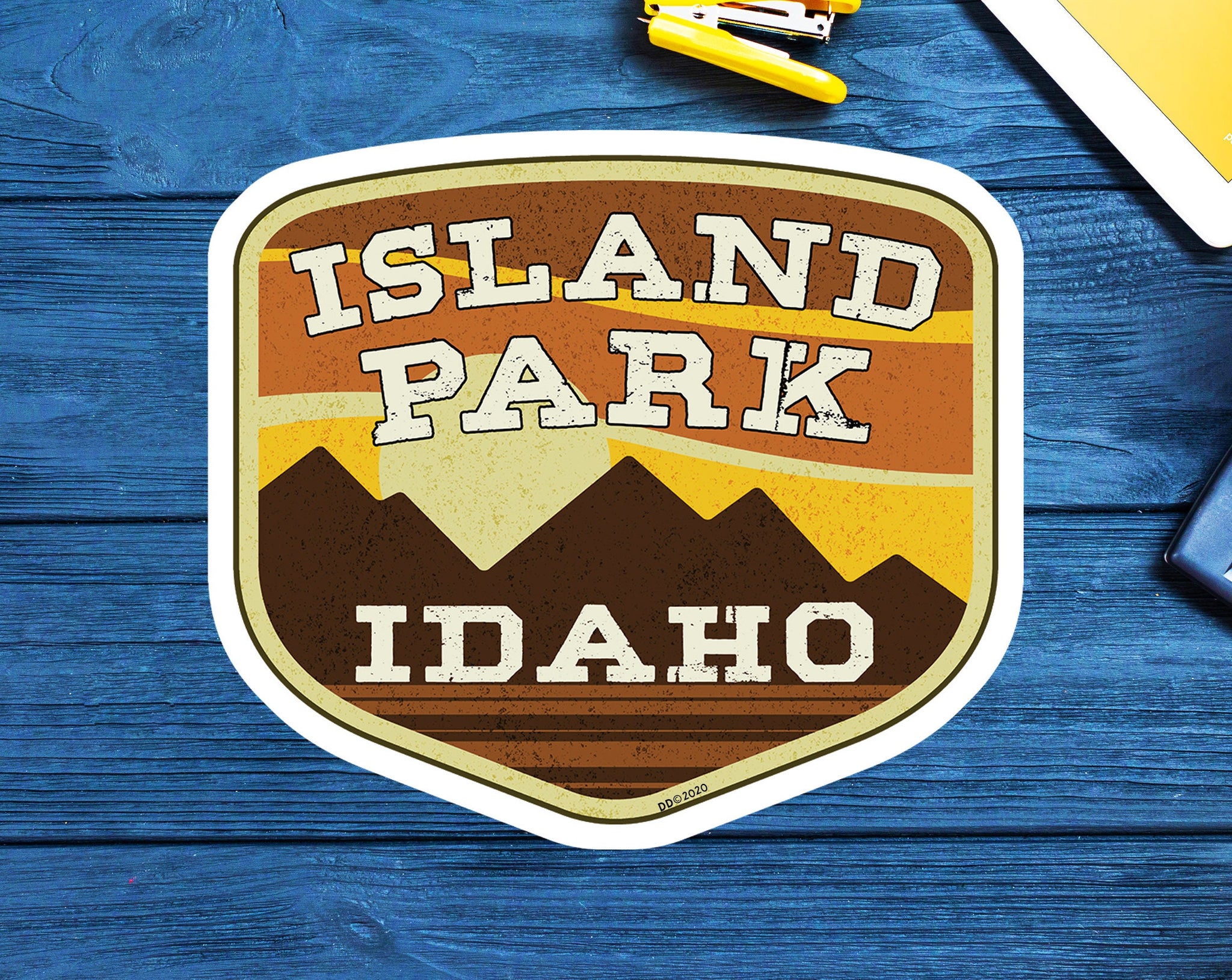 Island Park Idaho Sticker Decal Vinyl 3.25" X 2.75" Yellowstone National Park