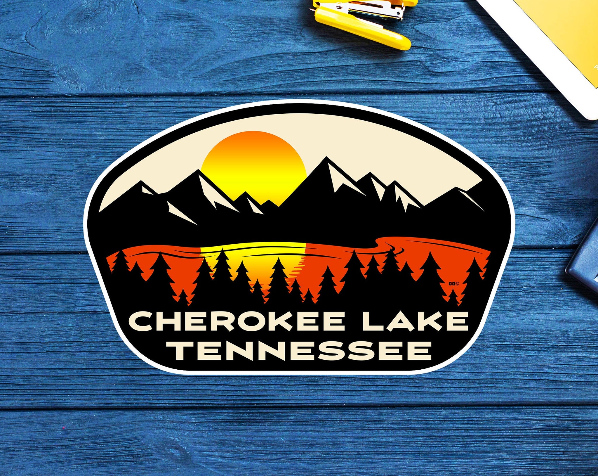 Cherokee Lake Tennessee Vintage Travel Sticker Decal 3.5" Laptop Bumper