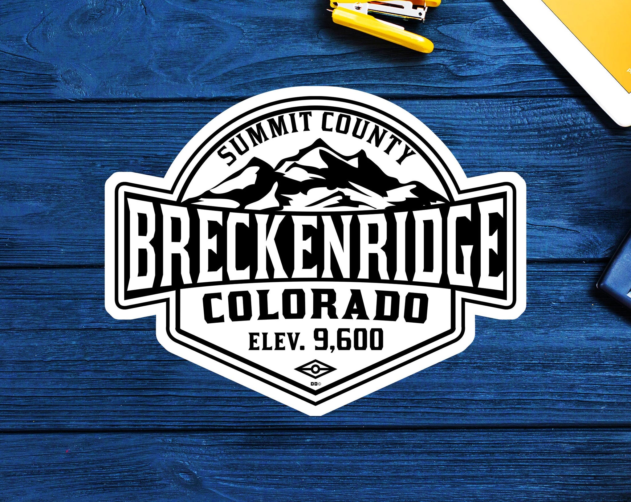 Skiing Breckenridge Colorado Decal Sticker 3.9" x 3" Hiking Snowboarding Ski