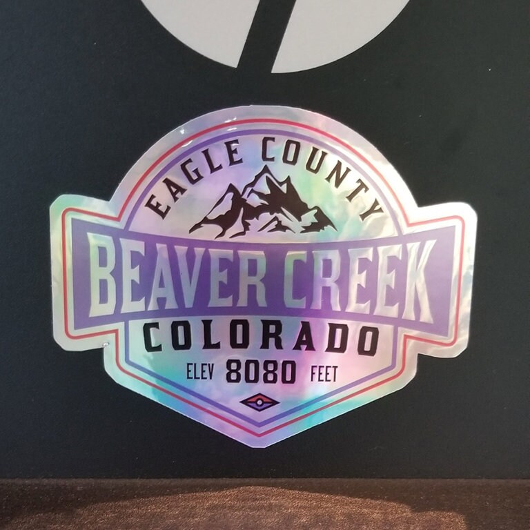 Ski Beaver Creek Colorado Holographic Decal Sticker 3.75" Skiing Hologram