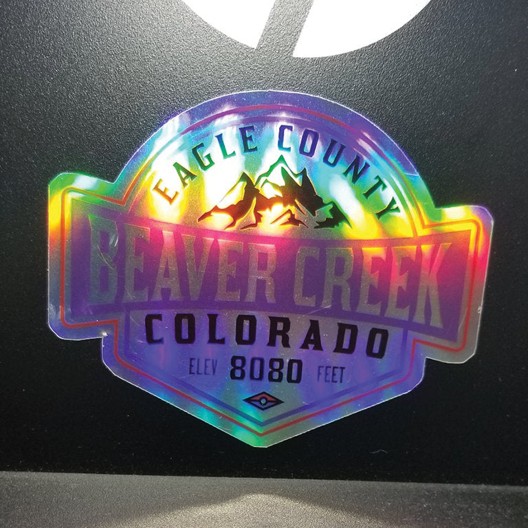 Ski Beaver Creek Colorado Holographic Decal Sticker 3.75" Skiing Hologram