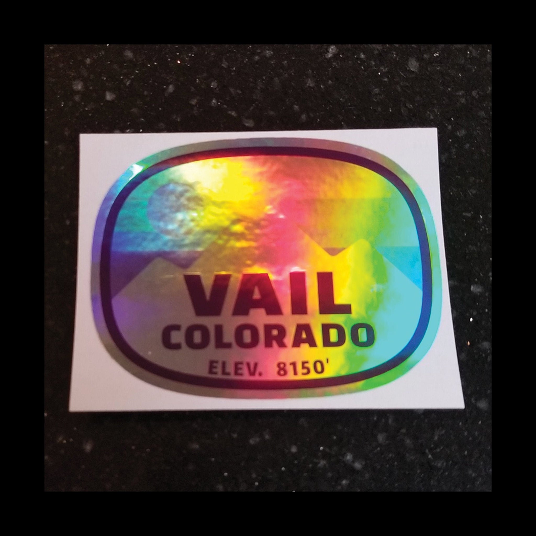 Skiing Vail Colorado Holographic Sticker Decal 3.75" Snowboarding Ski Hologram