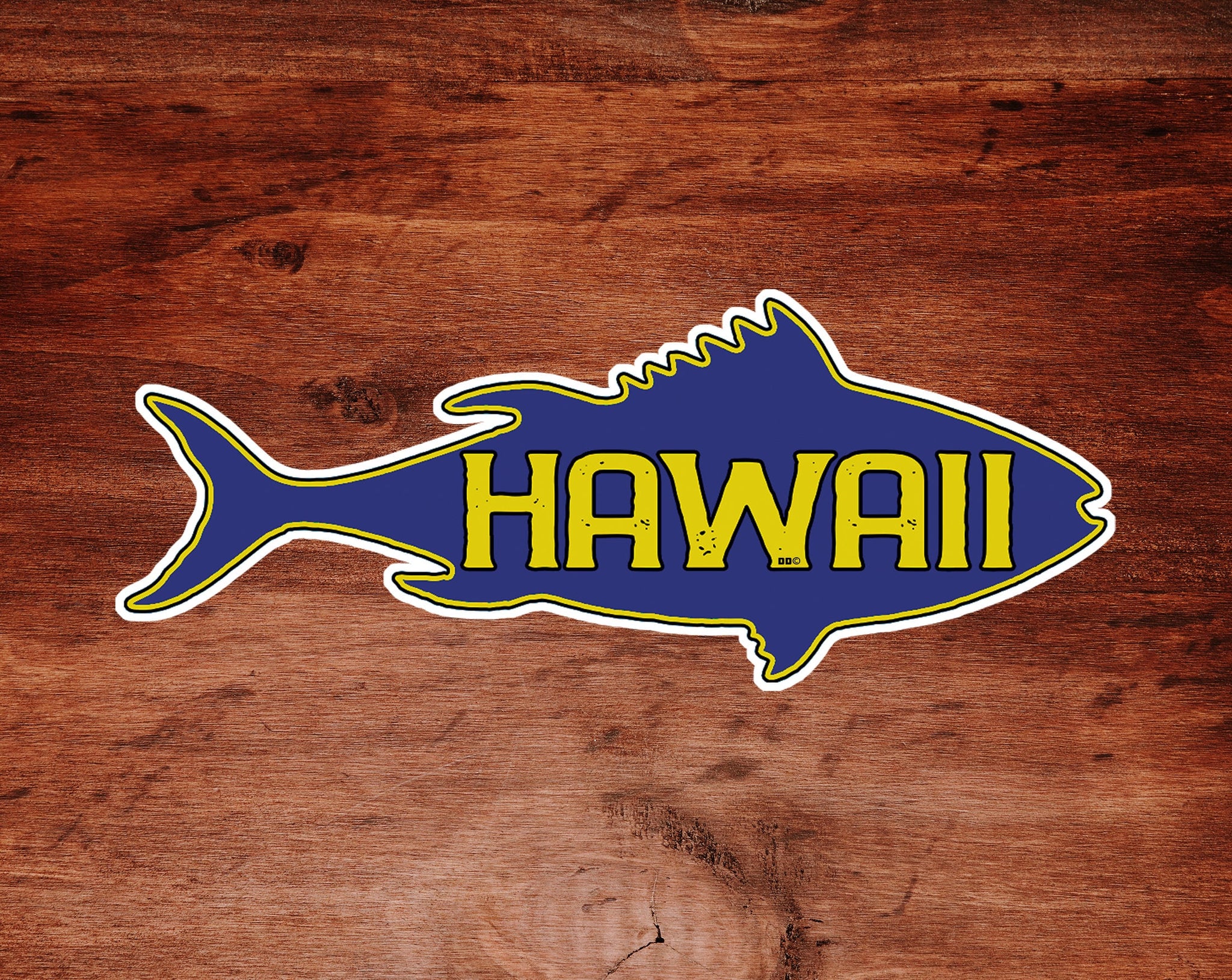 Hawaii Tuna Fishing 4" Sticker Decal Oahu Kauai Maui Lanai Moloka‘i Ahi Vinyl