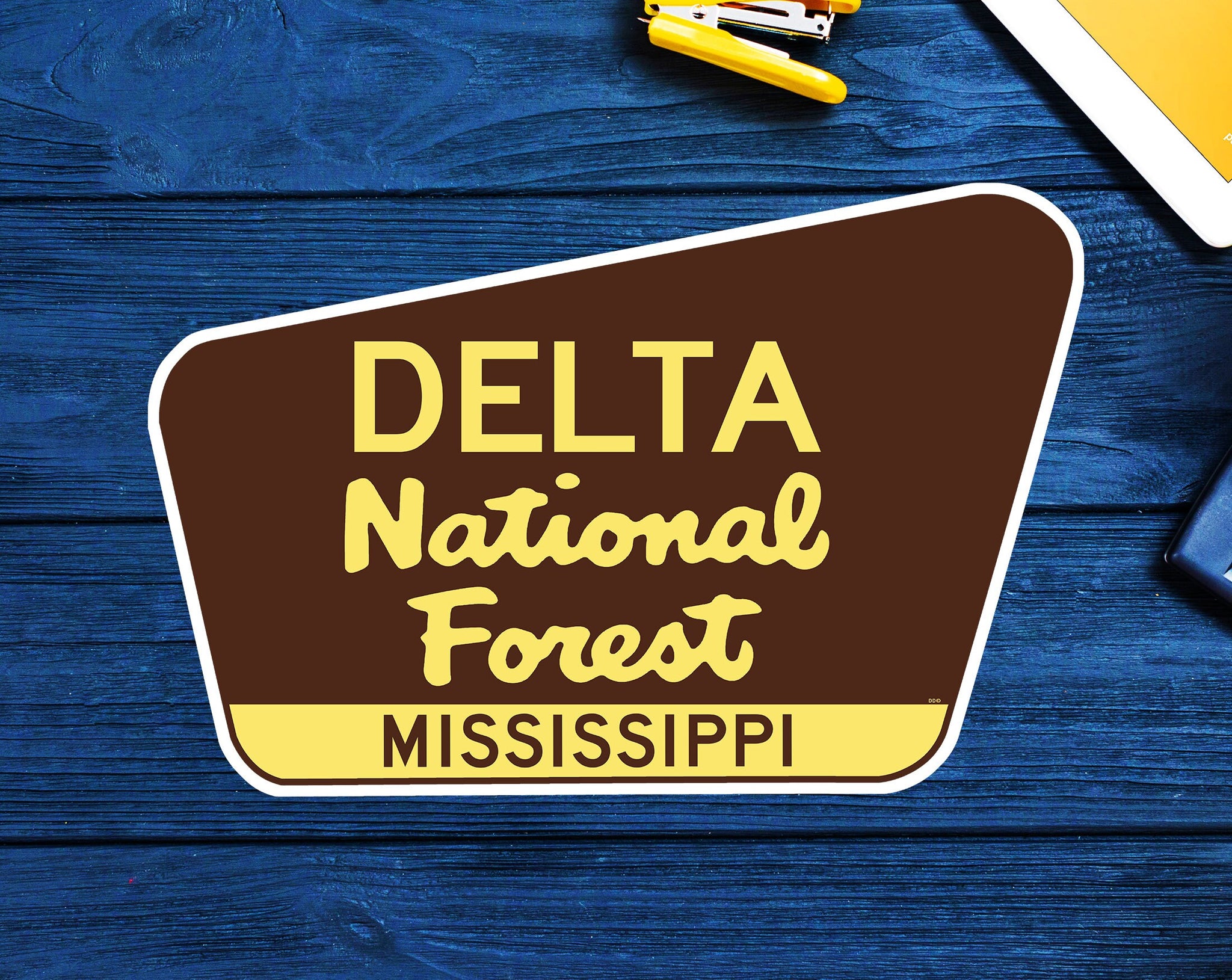 Delta National Forest Decal Sticker 3.75" x 2.5" Mississippi Vinyl MS