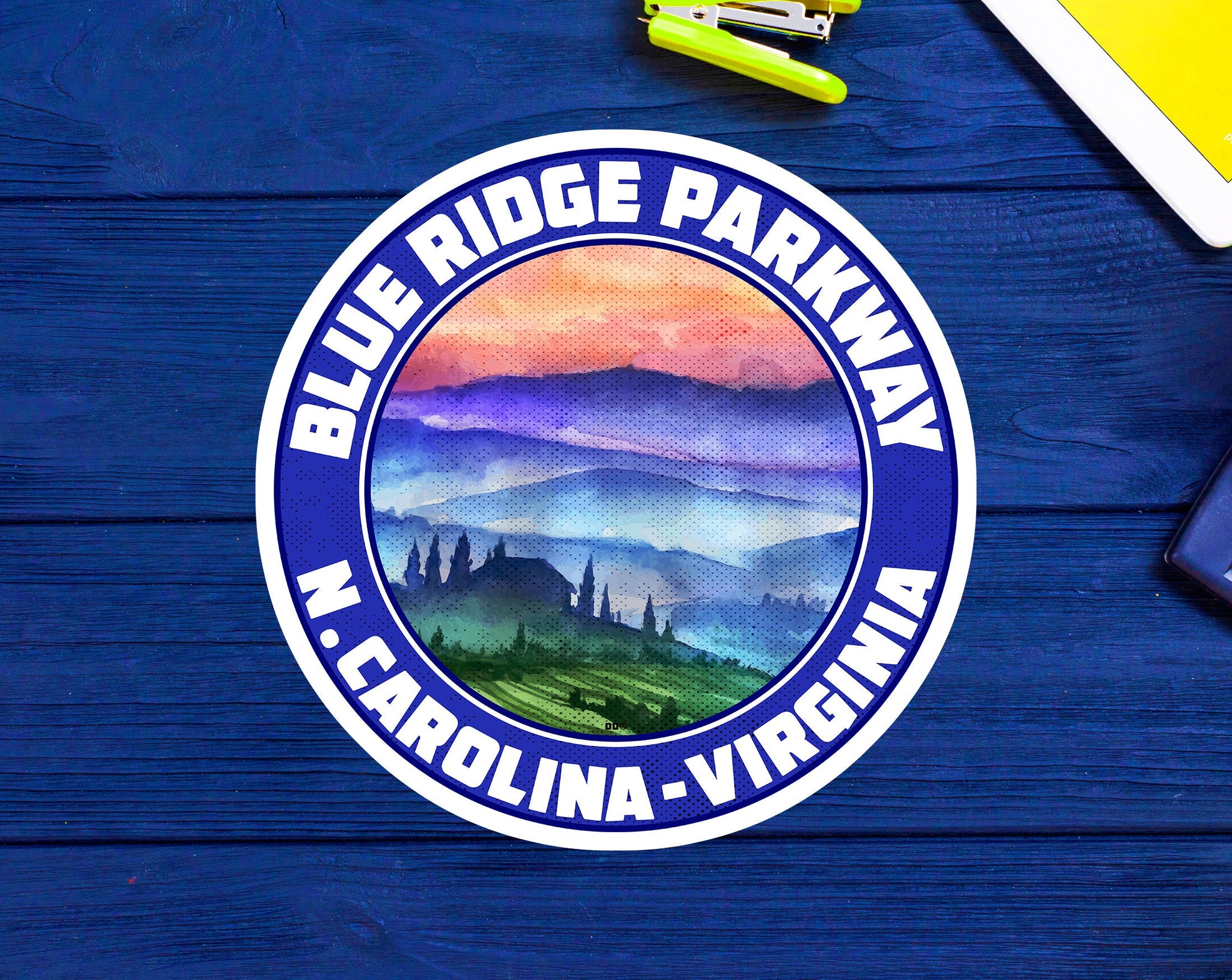 Blue Ridge Parkway 3" Vinyl Decal Sticker North Carolina Virginia Mountains Park Laptop