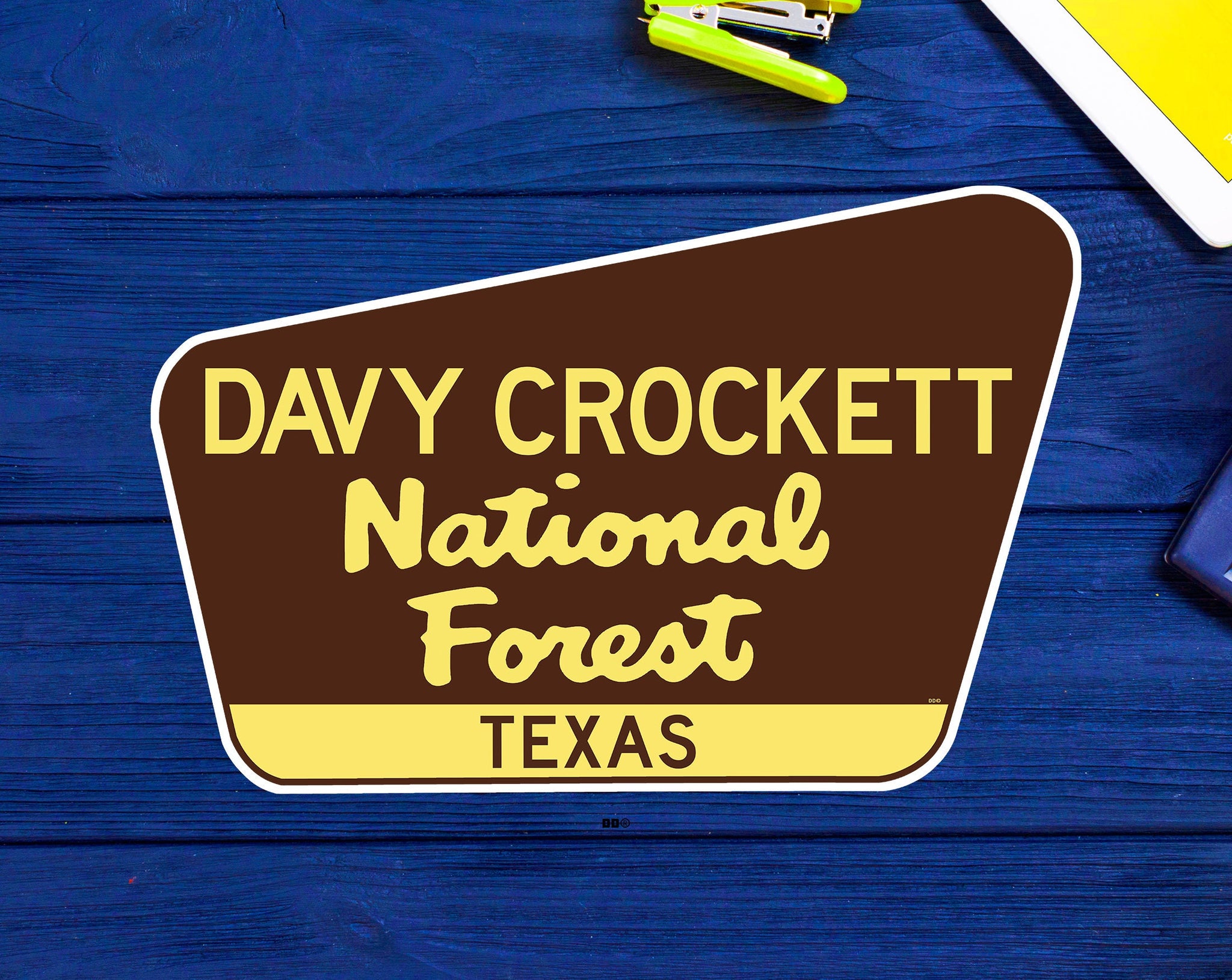Davy Crockett National Forest Decal Sticker 3.75" x 2.5" Texas Park Vinyl