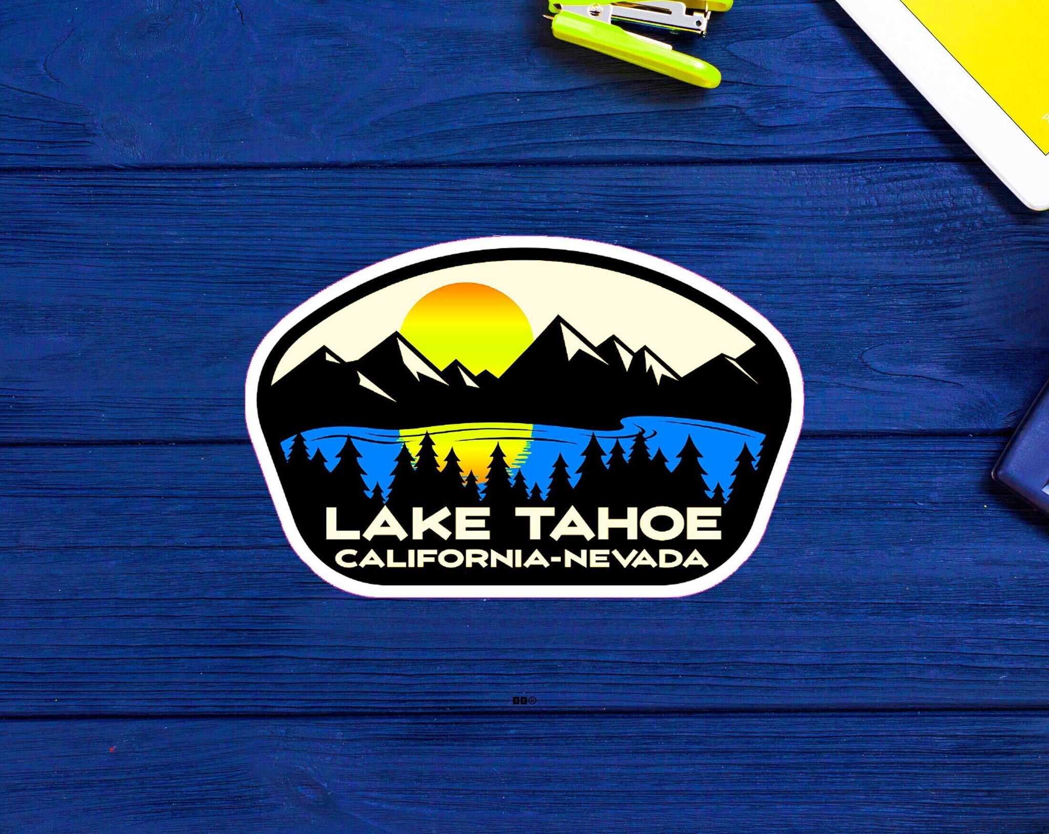 Lake Tahoe California Nevada Decal Sticker 3.75" X 2.5" Skiing Lakes Boating