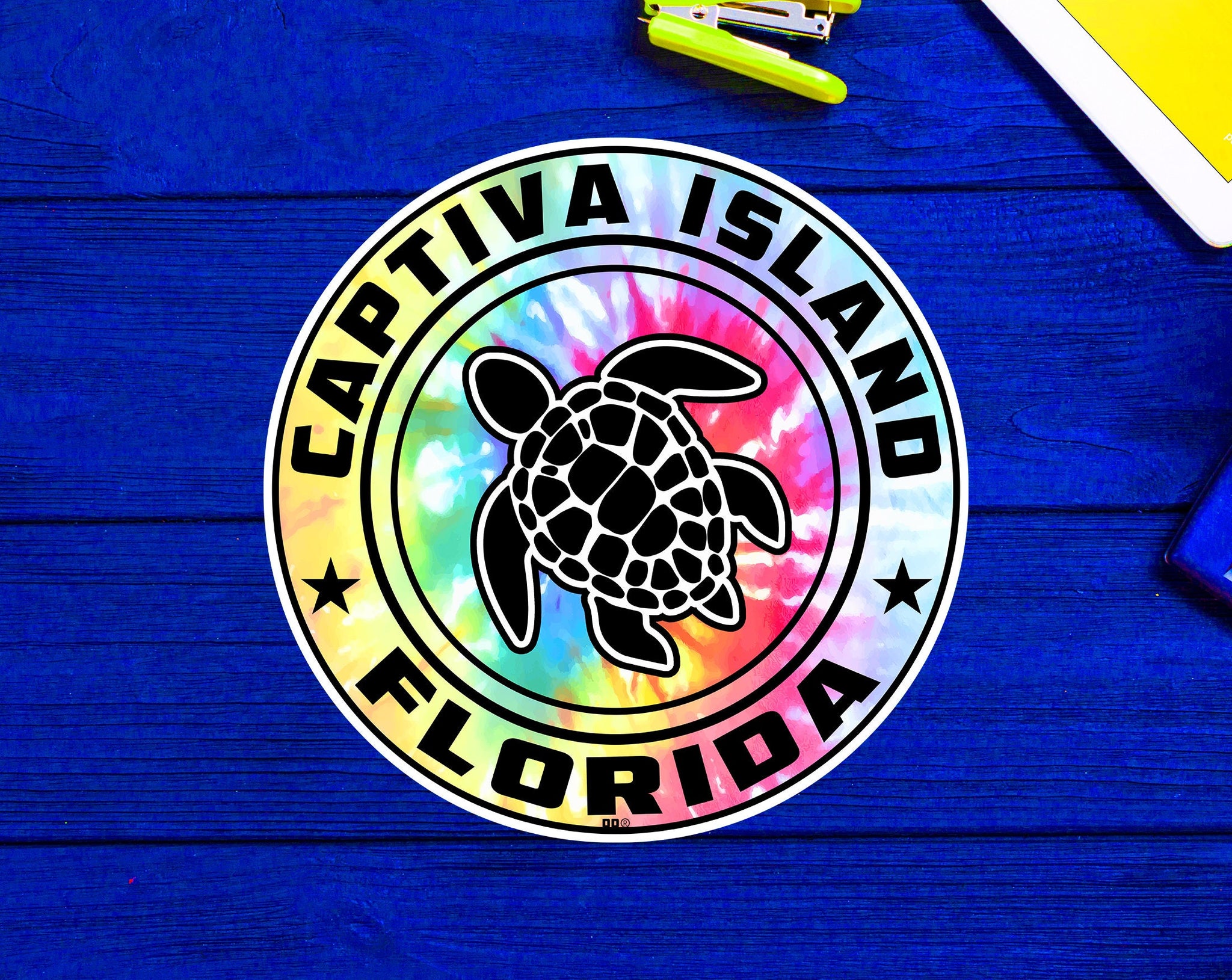 Captiva Island Florida Beach Sticker Decal 3" Vinyl Sea Turtle