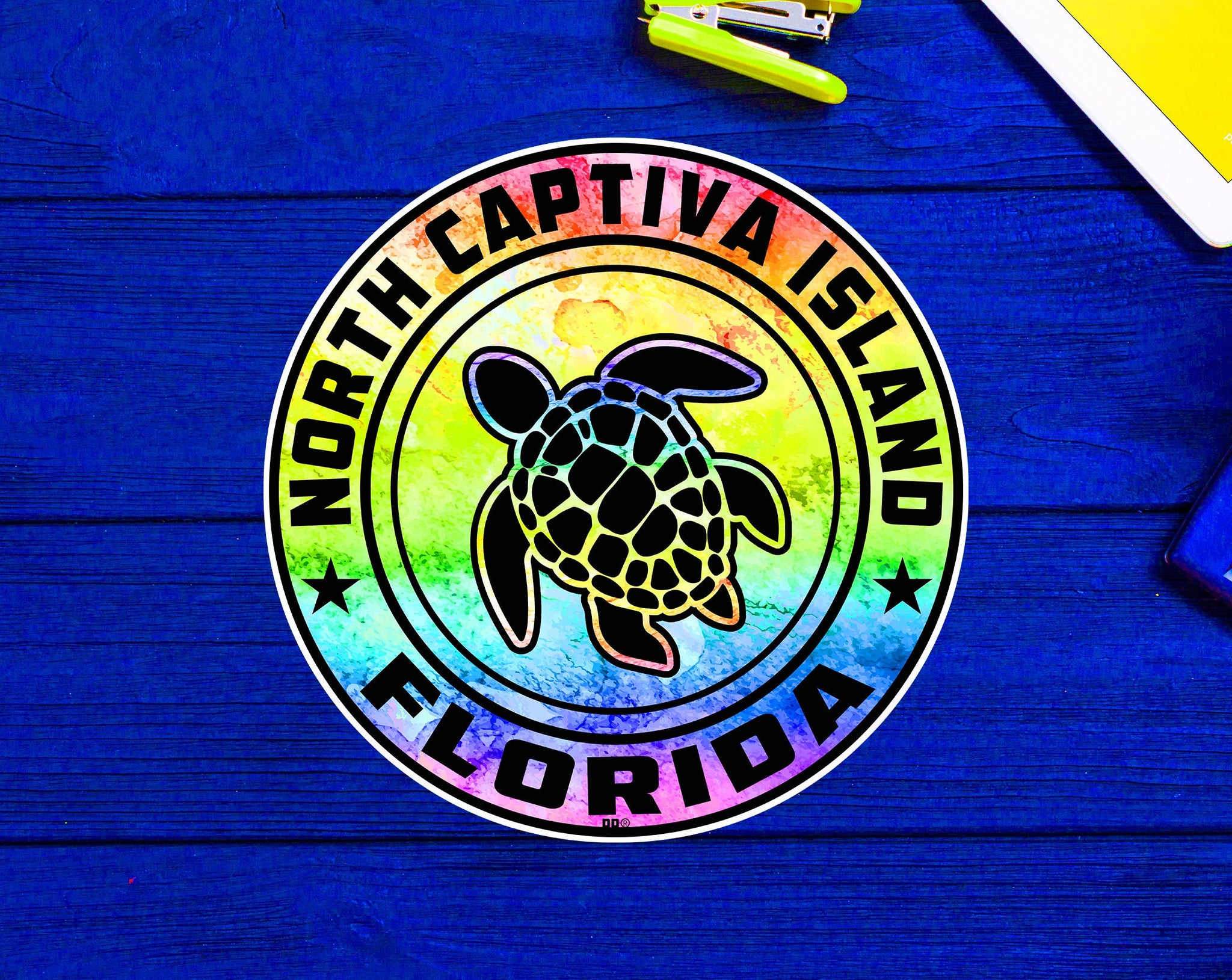 North Captiva Island Florida Beach Sticker Decal 3" Vinyl Sea Turtle