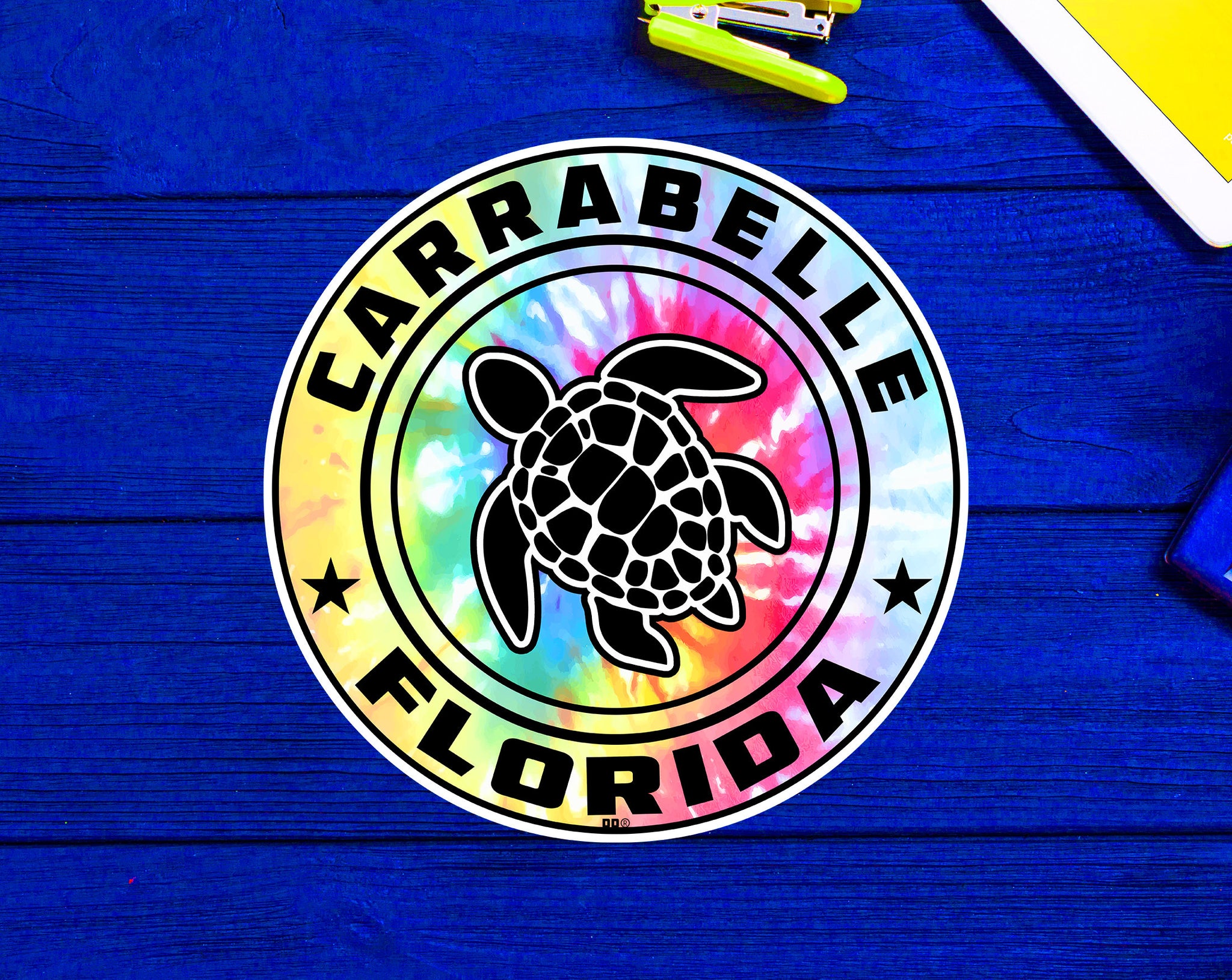 Carrabelle Florida Beach Sticker Decal 3" Vinyl Sea Turtle