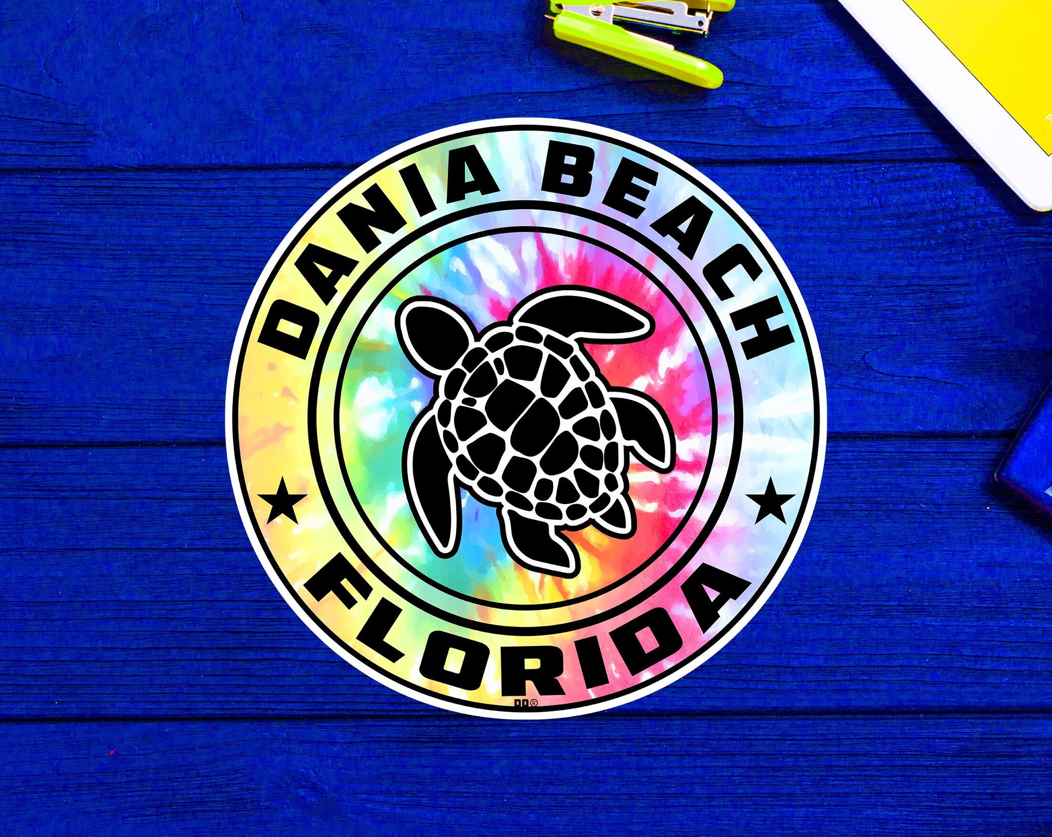Dania Beach Florida Beach Sticker Decal 3" Vinyl Sea Turtle