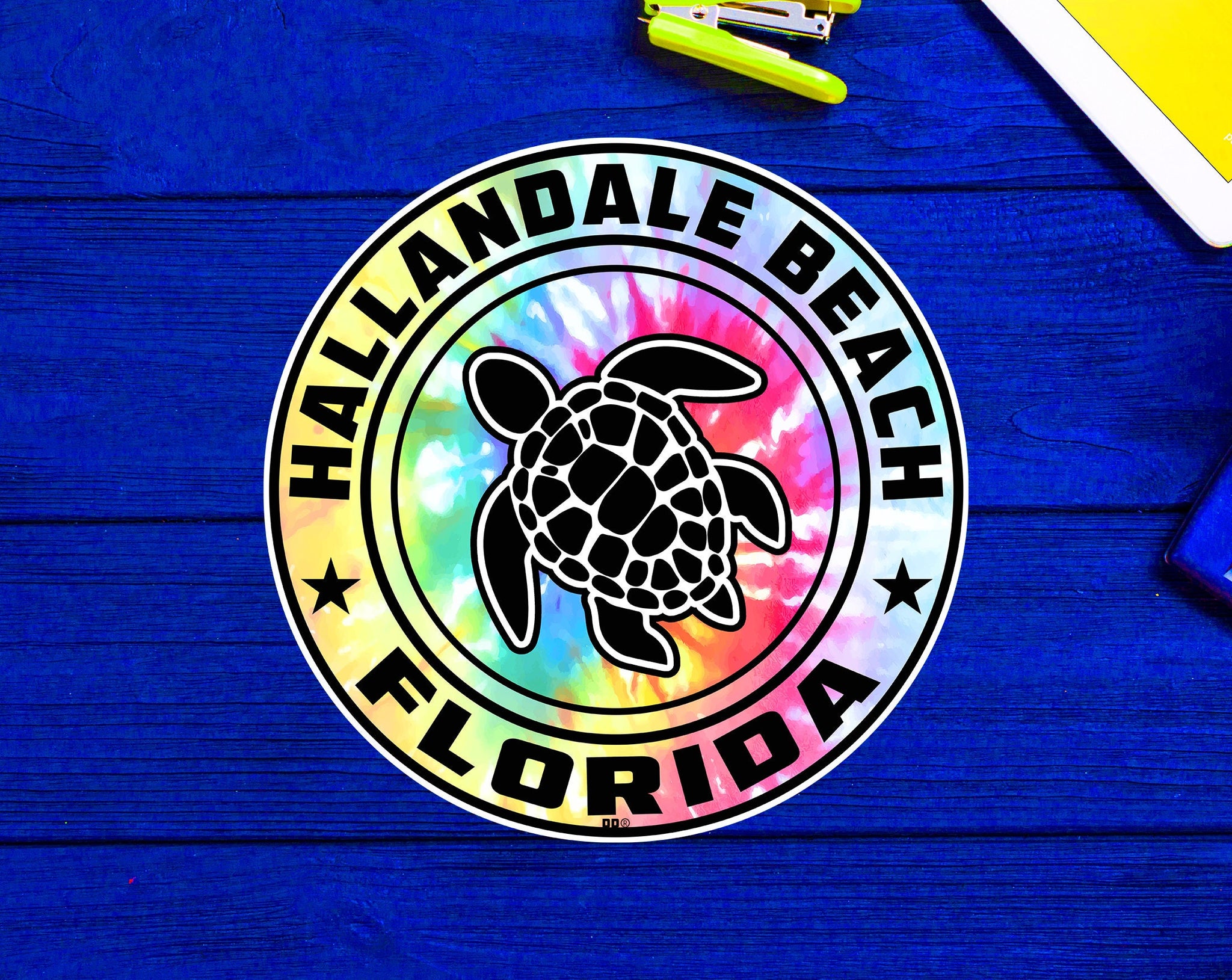 Hallandale Beach Florida Beach Sticker Decal 3" Vinyl Sea Turtle