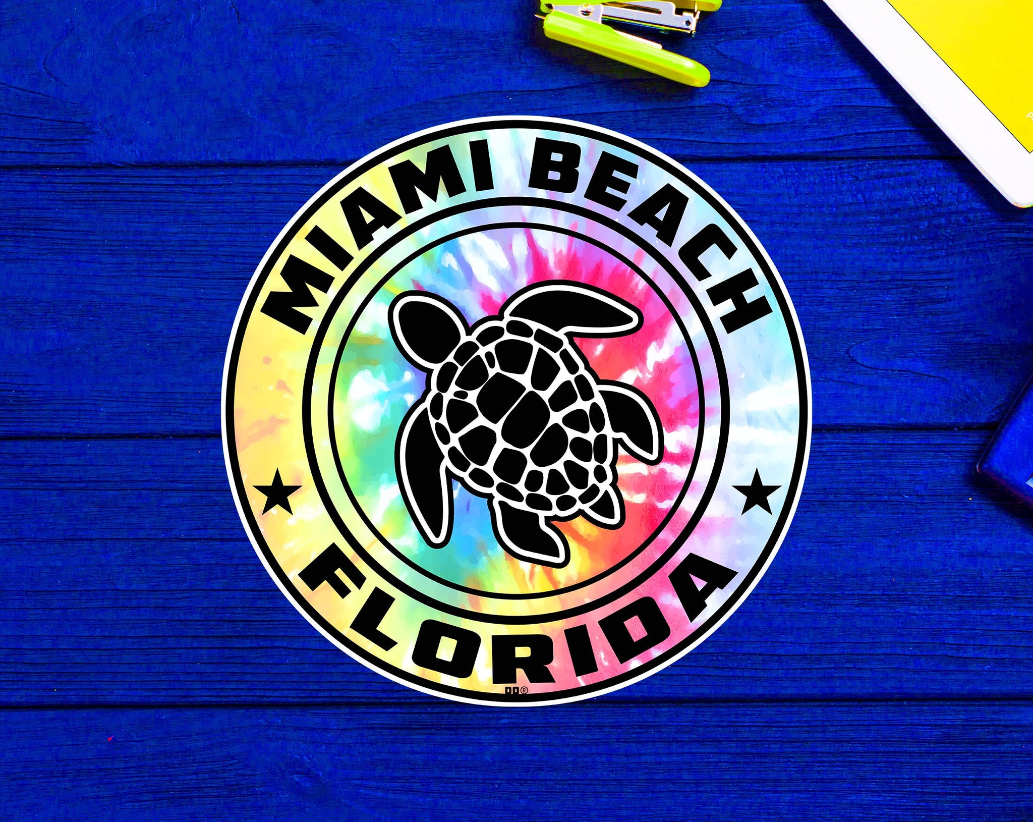 Miami Beach Florida Beach Sticker Decal 3" Vinyl Sea Turtle