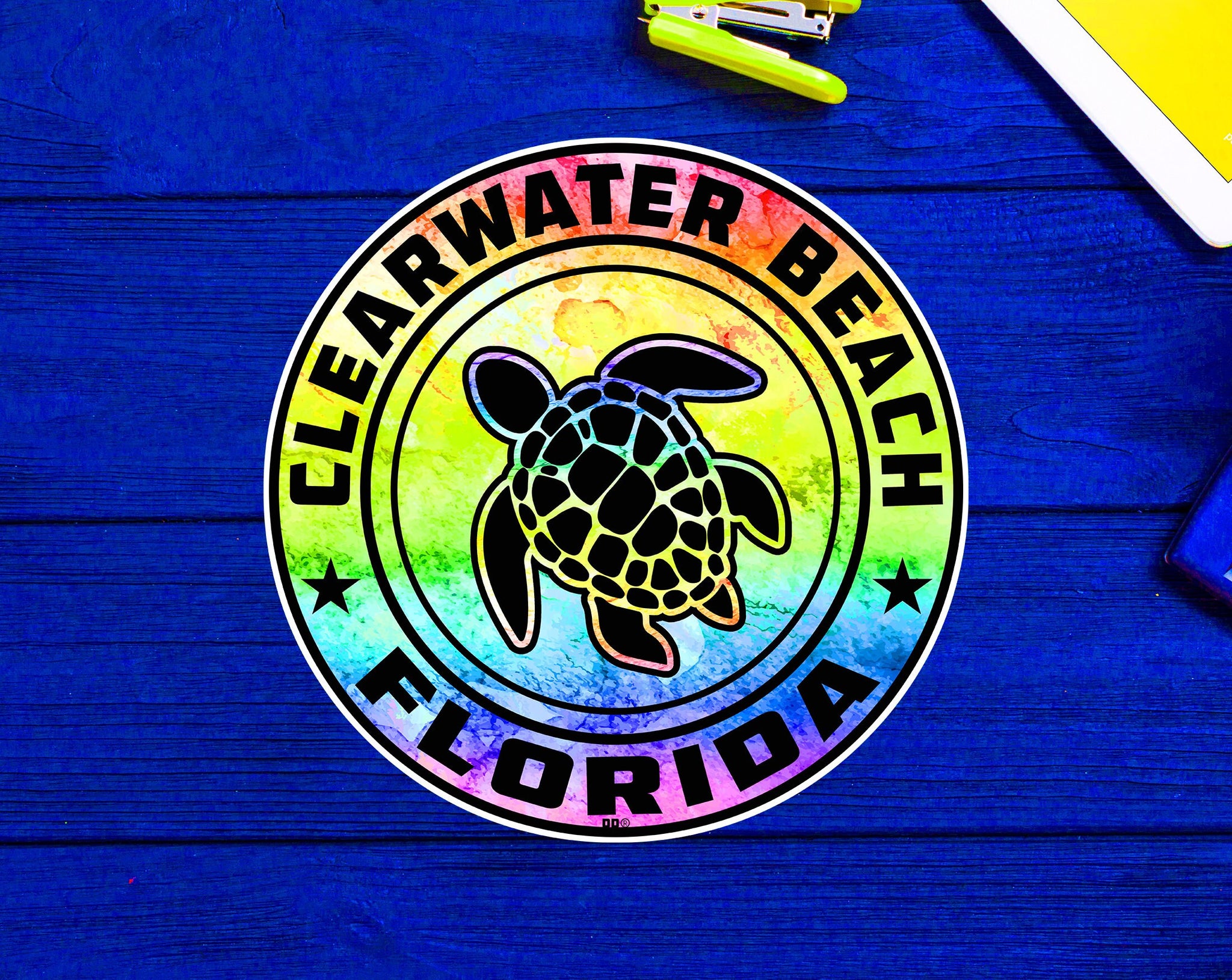 Clearwater Florida Beach Sticker Decal 3" Vinyl Sea Turtle