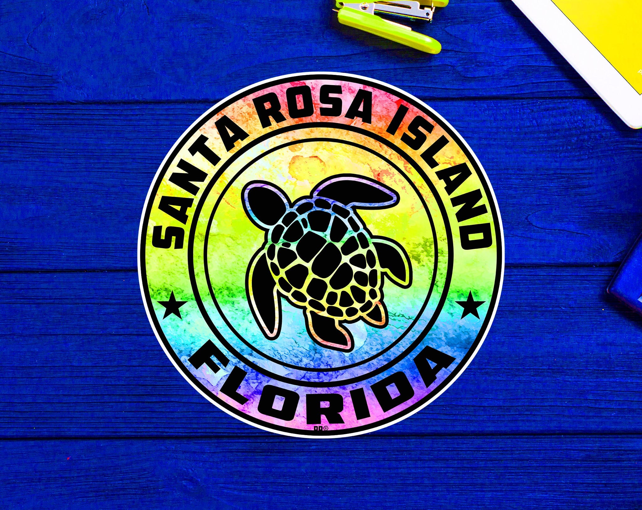 Santa Rosa Island Florida Beach Sticker Decal 3" Vinyl Sea Turtle
