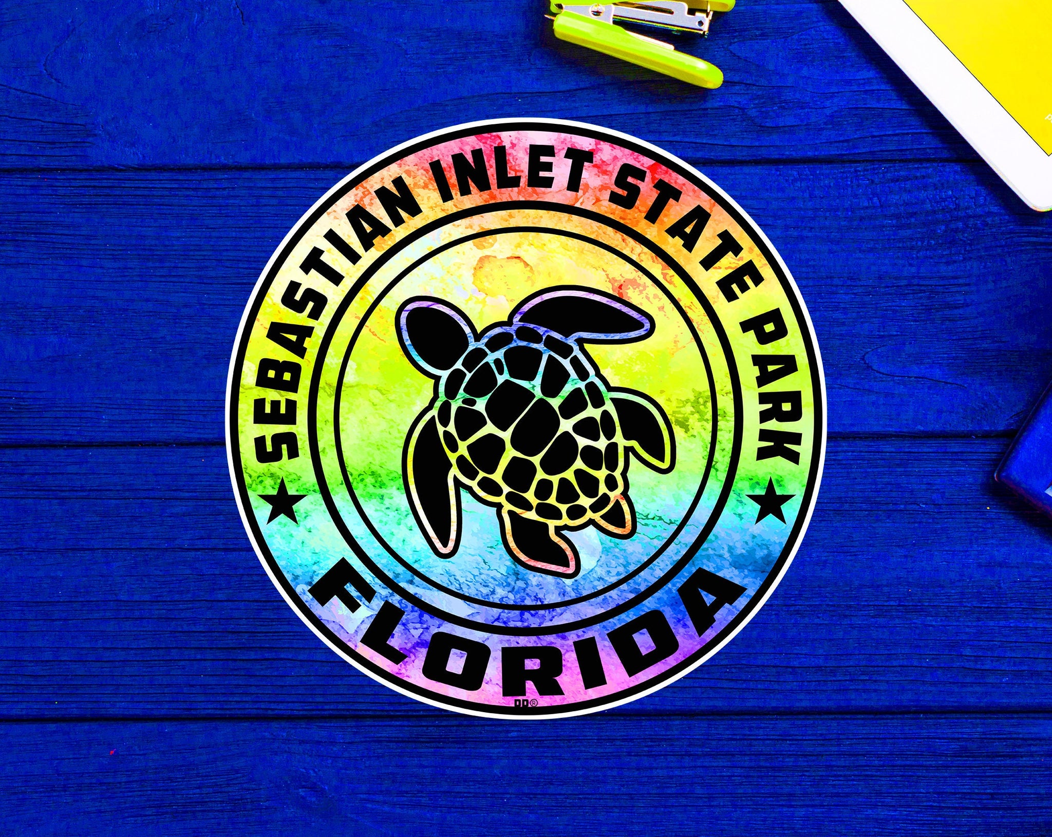 Sebastian Inlet State Park Florida Beach Sticker Decal 3" Vinyl Sea Turtle