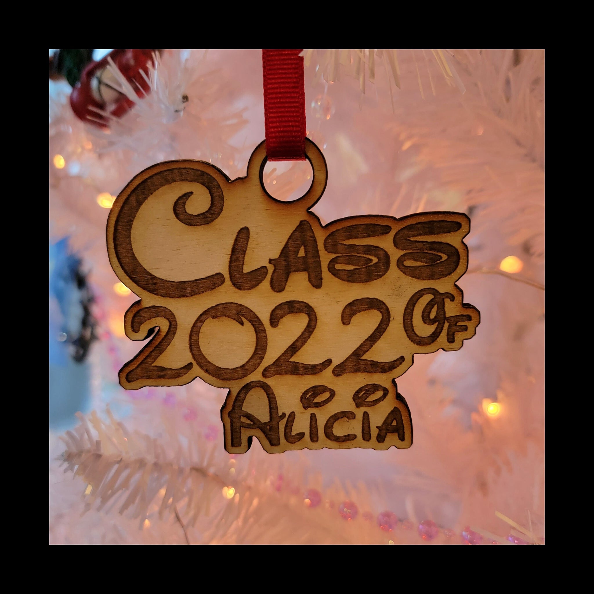 Class Of 2022 Ornament Custom Name Christmas Wood Graduate Graduation Laser Cut 3.75" High School College Middle School
