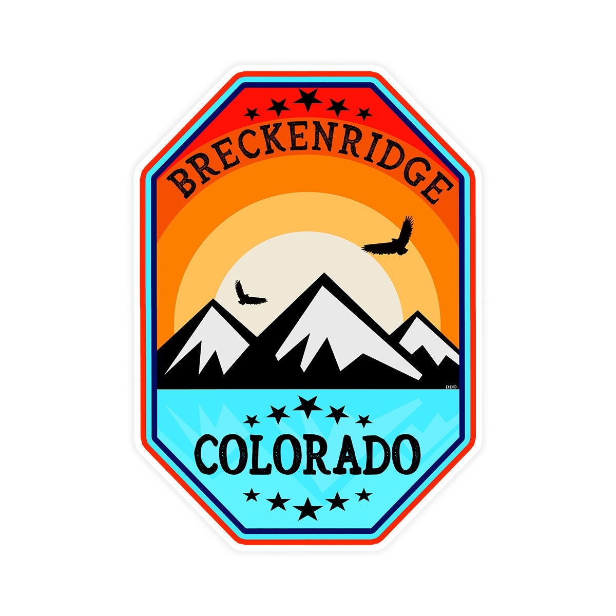 Skiing Breckenridge Colorado Decal Sticker 3.75" Hiking Snowboarding Ski