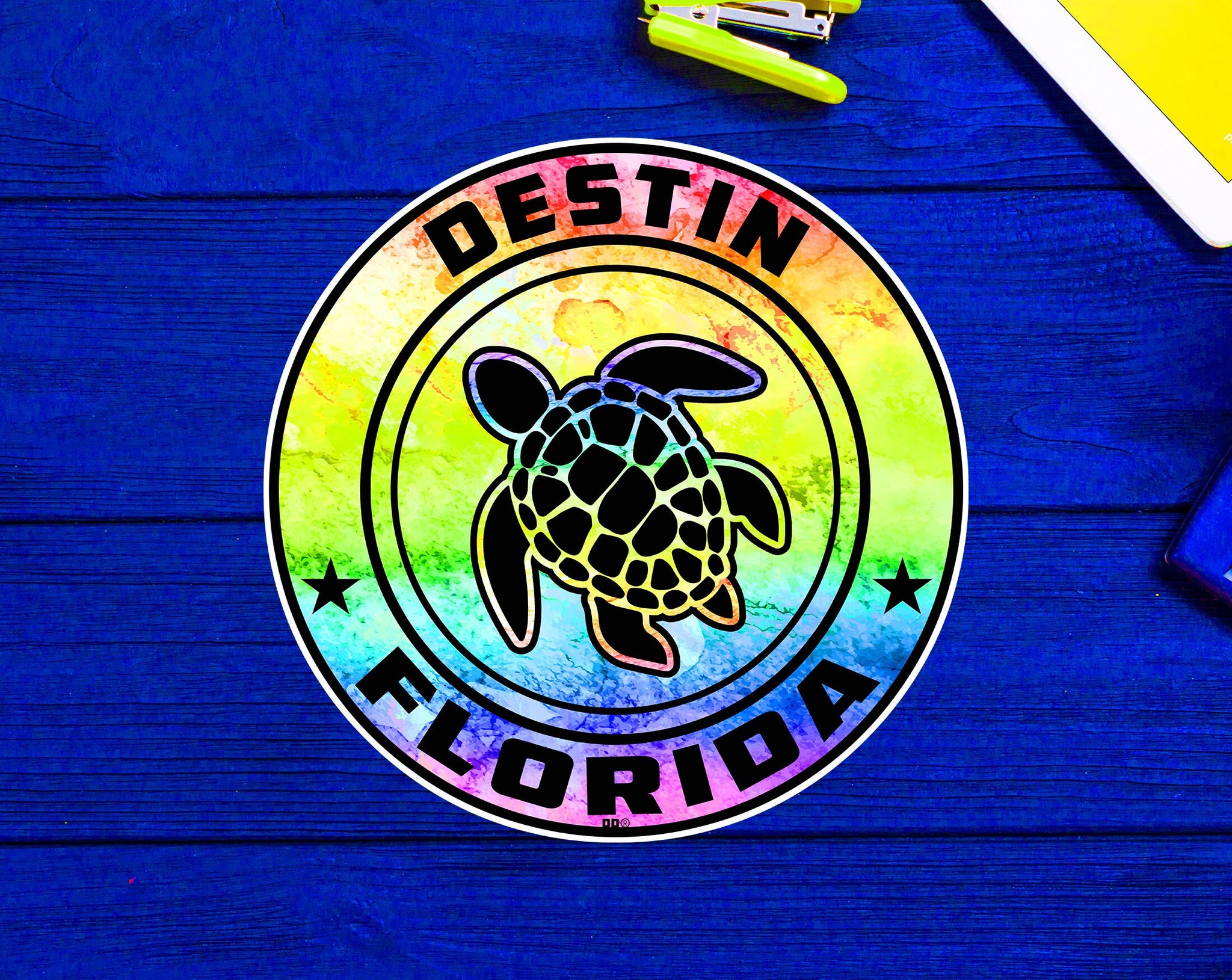 Destin Florida Beach Sticker Decal 3" Vinyl Sea Turtle
