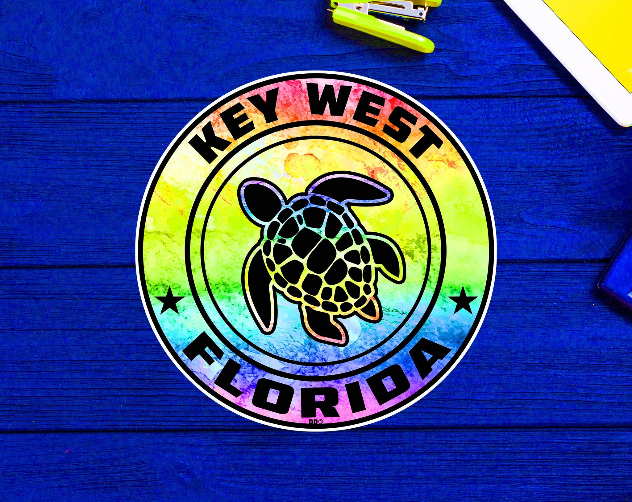 Key West Florida Beach Sticker Decal 3" Vinyl Sea Turtle