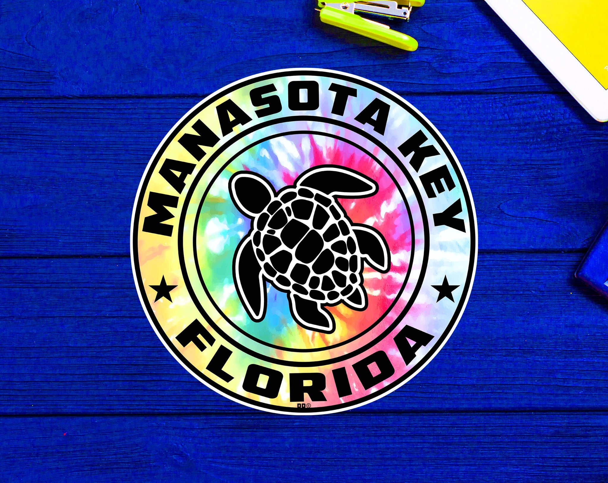 Manasota Key Florida Beach Sticker Decal 3" Vinyl Sea Turtle