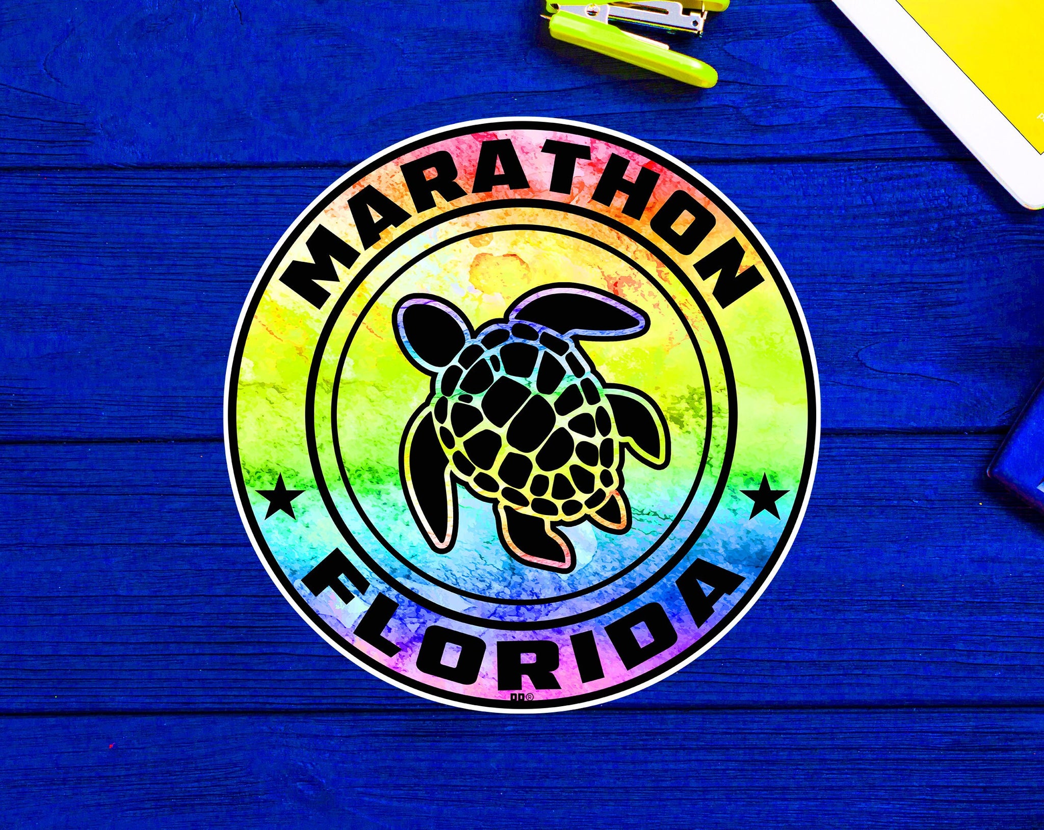 Marathon Florida Beach Sticker Decal 3" Vinyl Sea Turtle