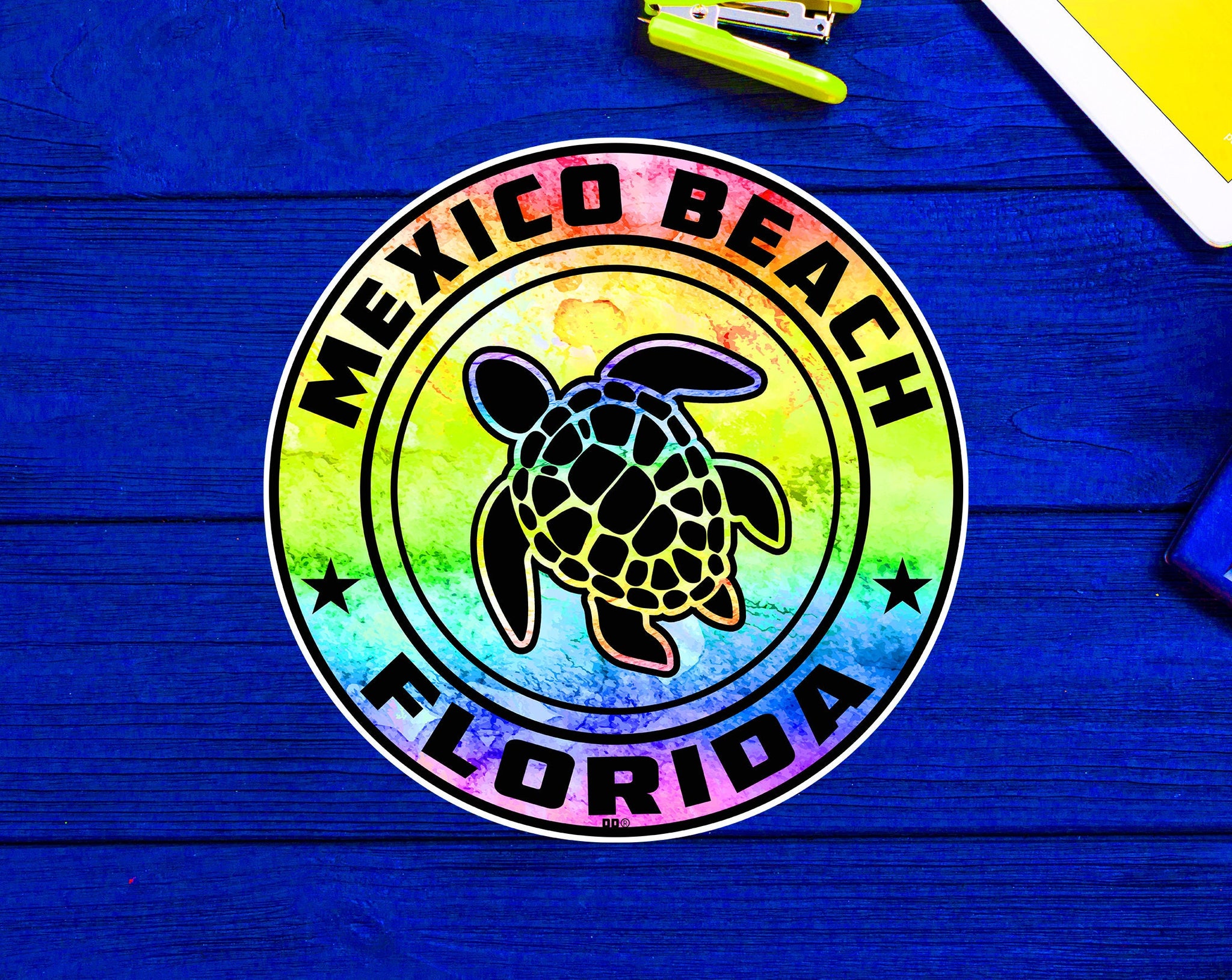 Mexico Beach Florida Beach Sticker Decal 3" Vinyl Sea Turtle