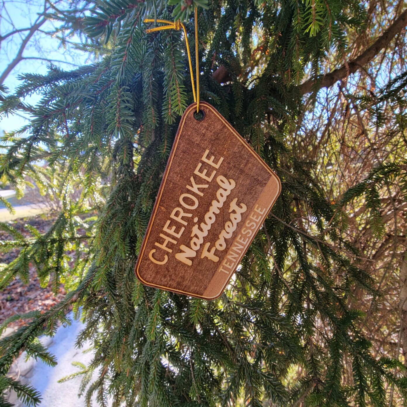 Cherokee National Forest Wood Keychain Or Ornament Tennessee Laser Cut TN