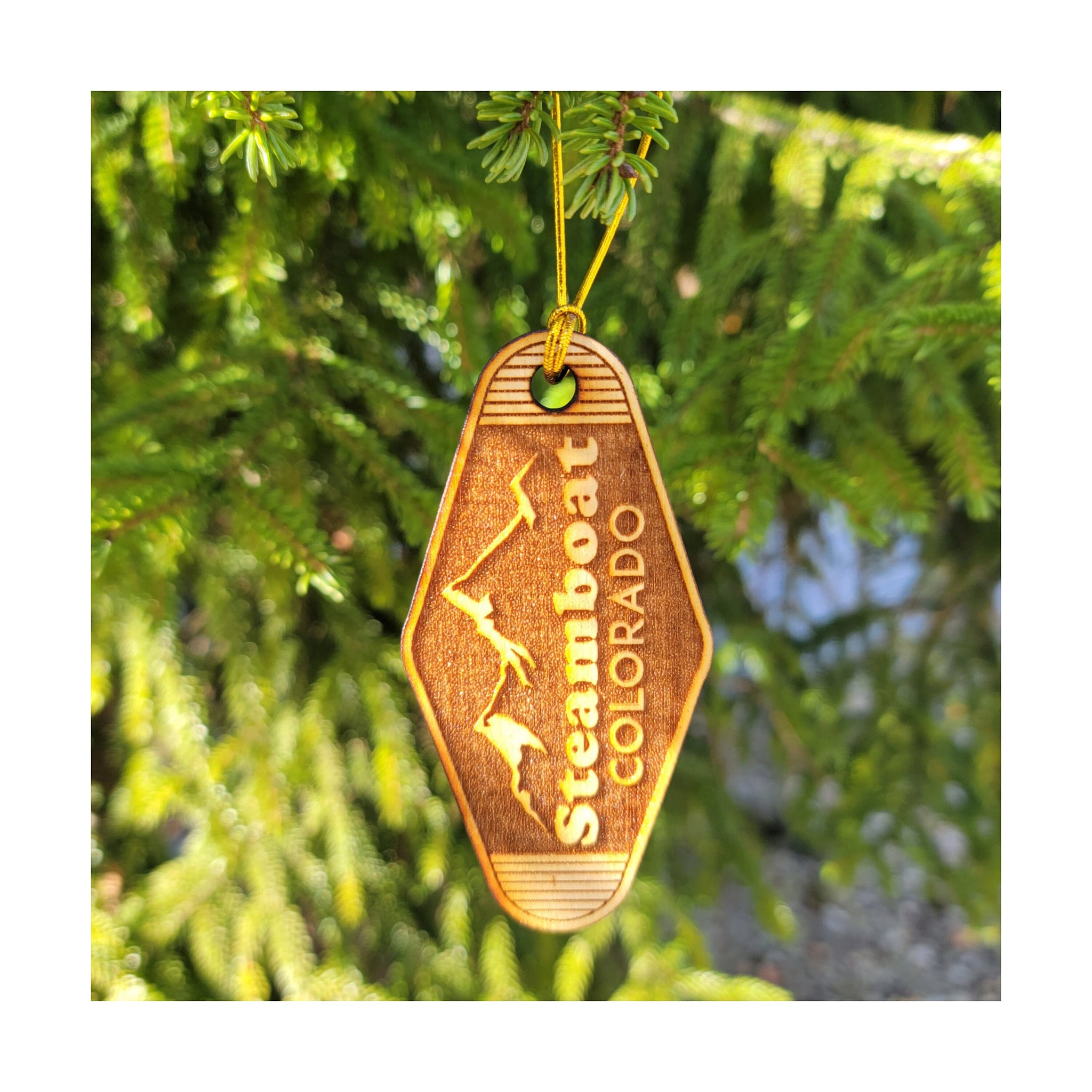 Steamboat Colorado Ornament Or Keychain Christmas Personalized Wood Custom Laser Cut