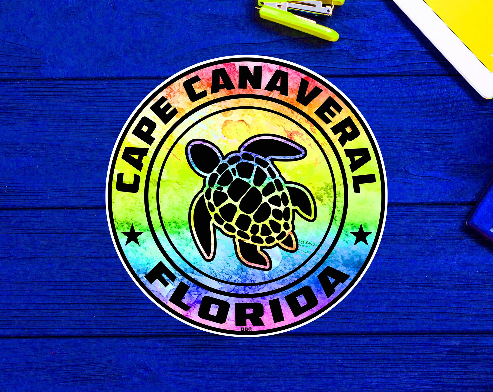 Cape Canaveral Florida Beach Sticker Decal 3" Vinyl Sea Turtle