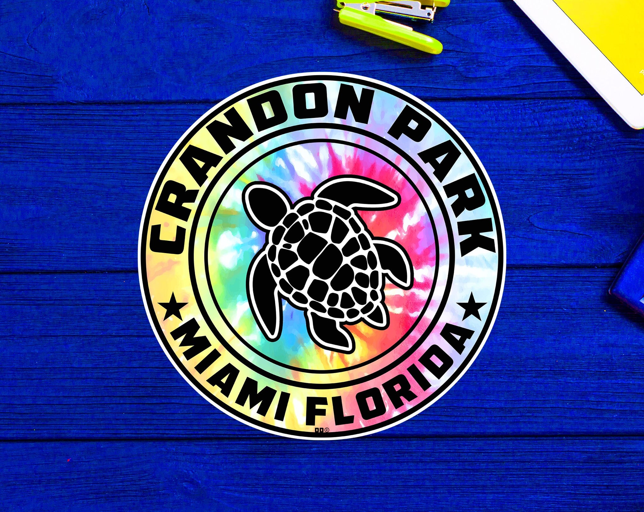 Crandon Park Florida Beach Sticker Decal 3" Vinyl Sea Turtle