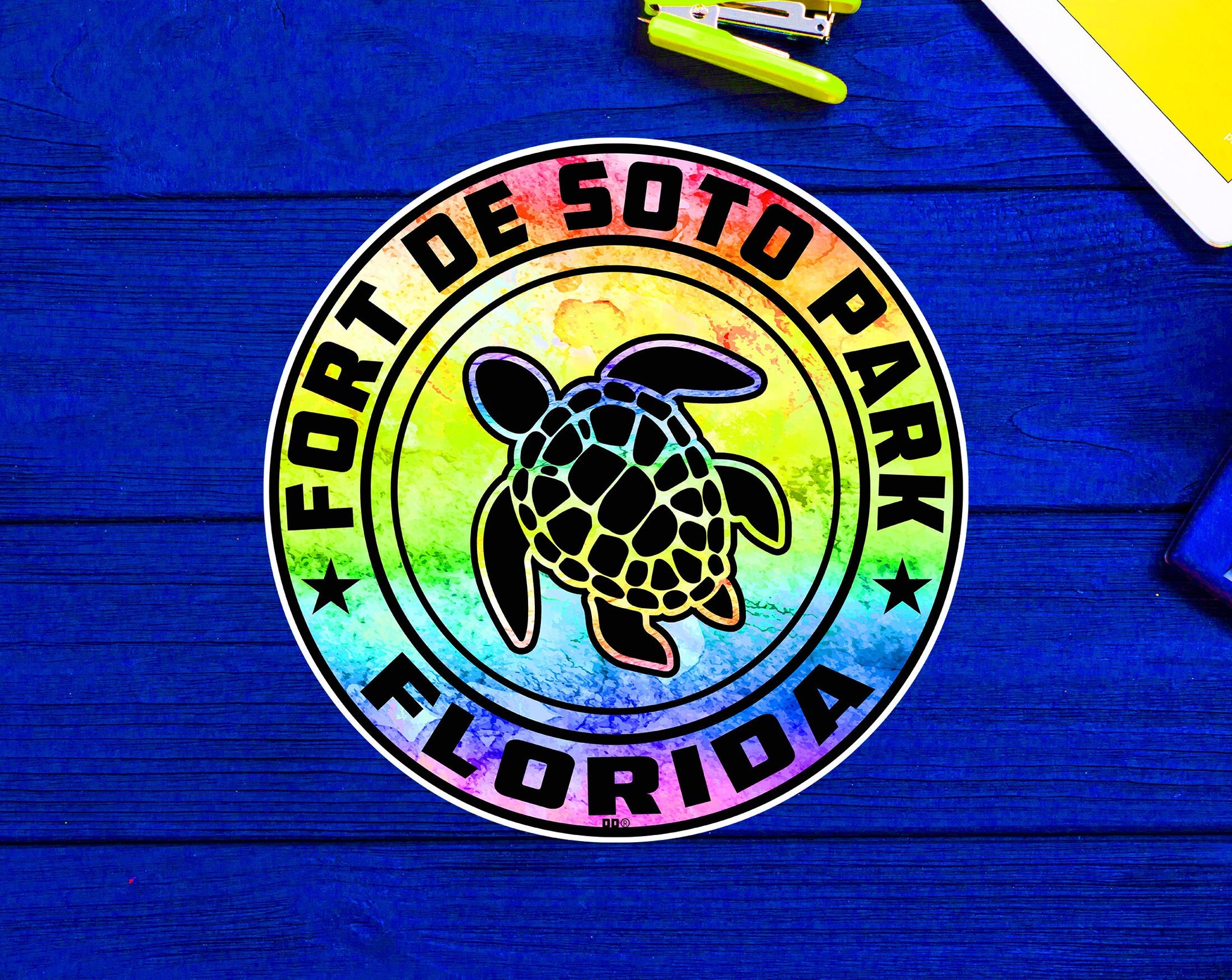 Fort De Soto Park Florida Beach Sticker Decal 3" Vinyl Sea Turtle