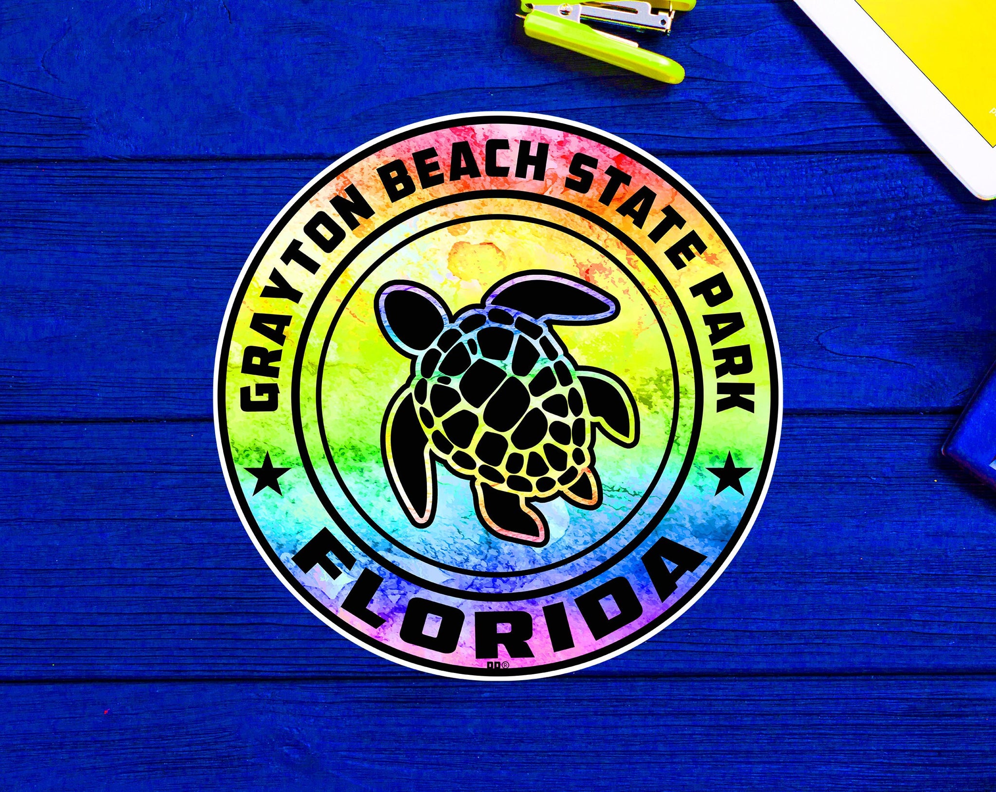 Grayton Beach State Park Florida Beach Sticker Decal 3" Vinyl Sea Turtle