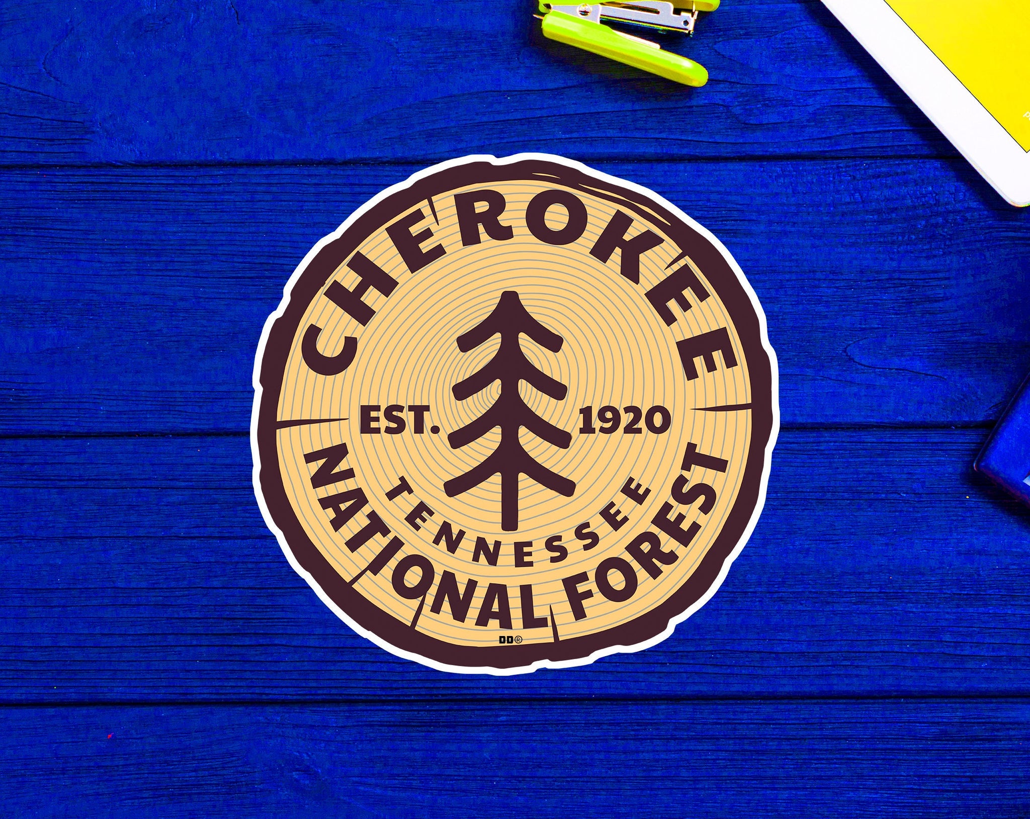 Cherokee National Forest Decal Sticker 3" Tennessee Park Vinyl Log